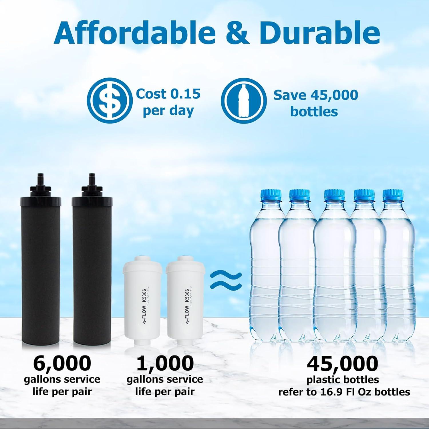 Filtro de Agua por Gravedad Larayci Compatible Berkey 4 Unidades