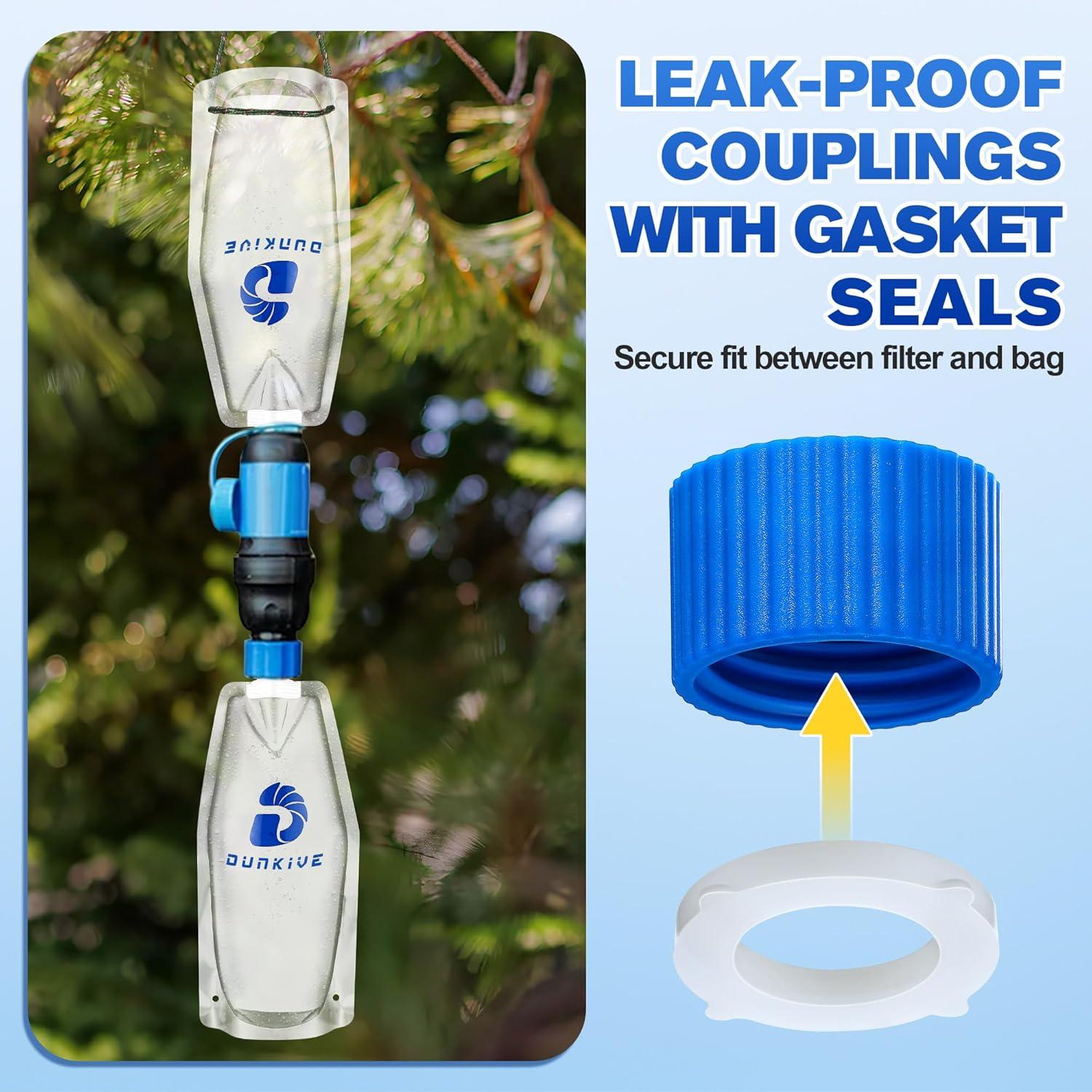 Kit de Filtración de Agua Dunkive 4x1L Plegable 28mm