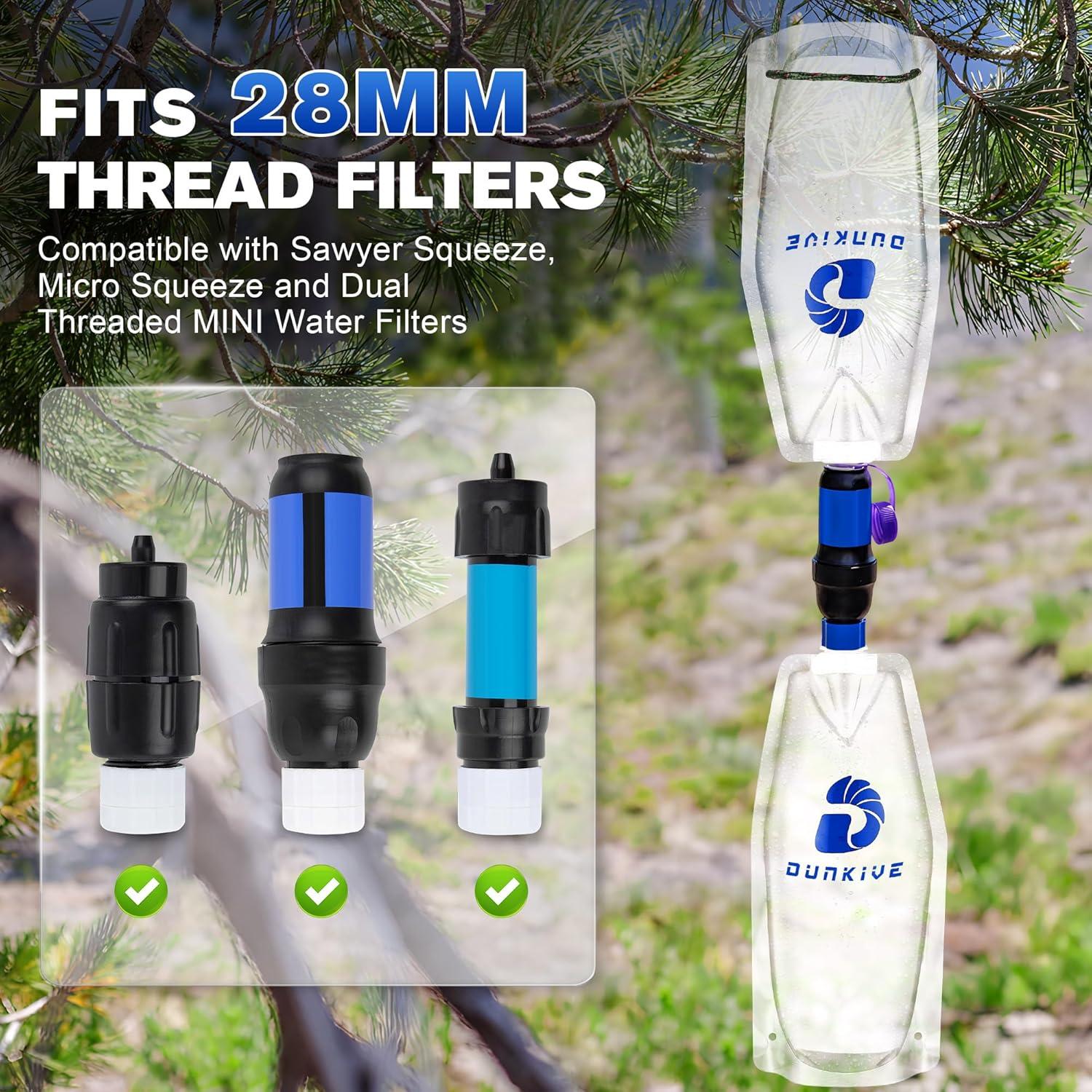 Kit de Filtración de Agua Dunkive 4x1L Plegable 28mm