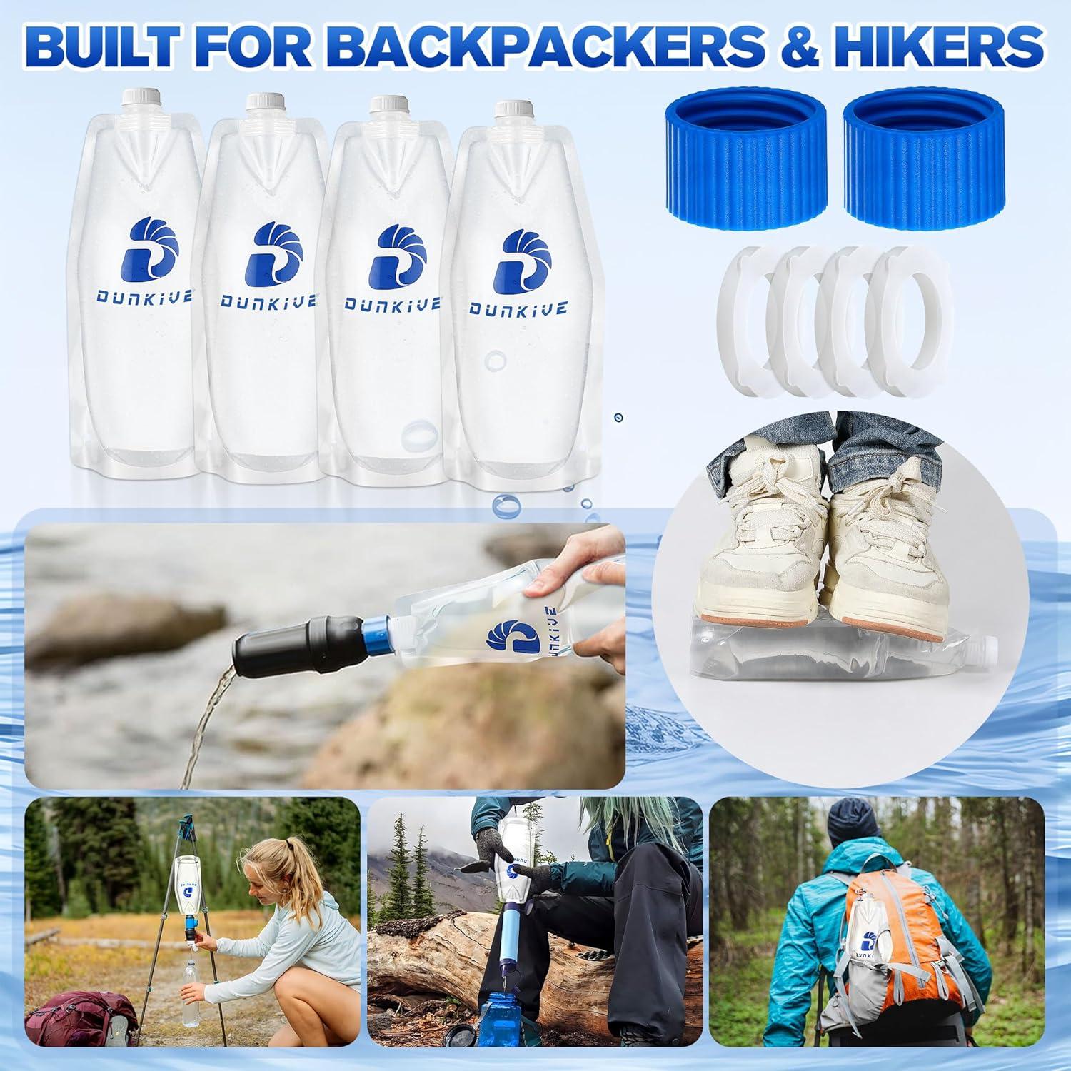 Kit de Filtración de Agua Dunkive 4x1L Plegable 28mm