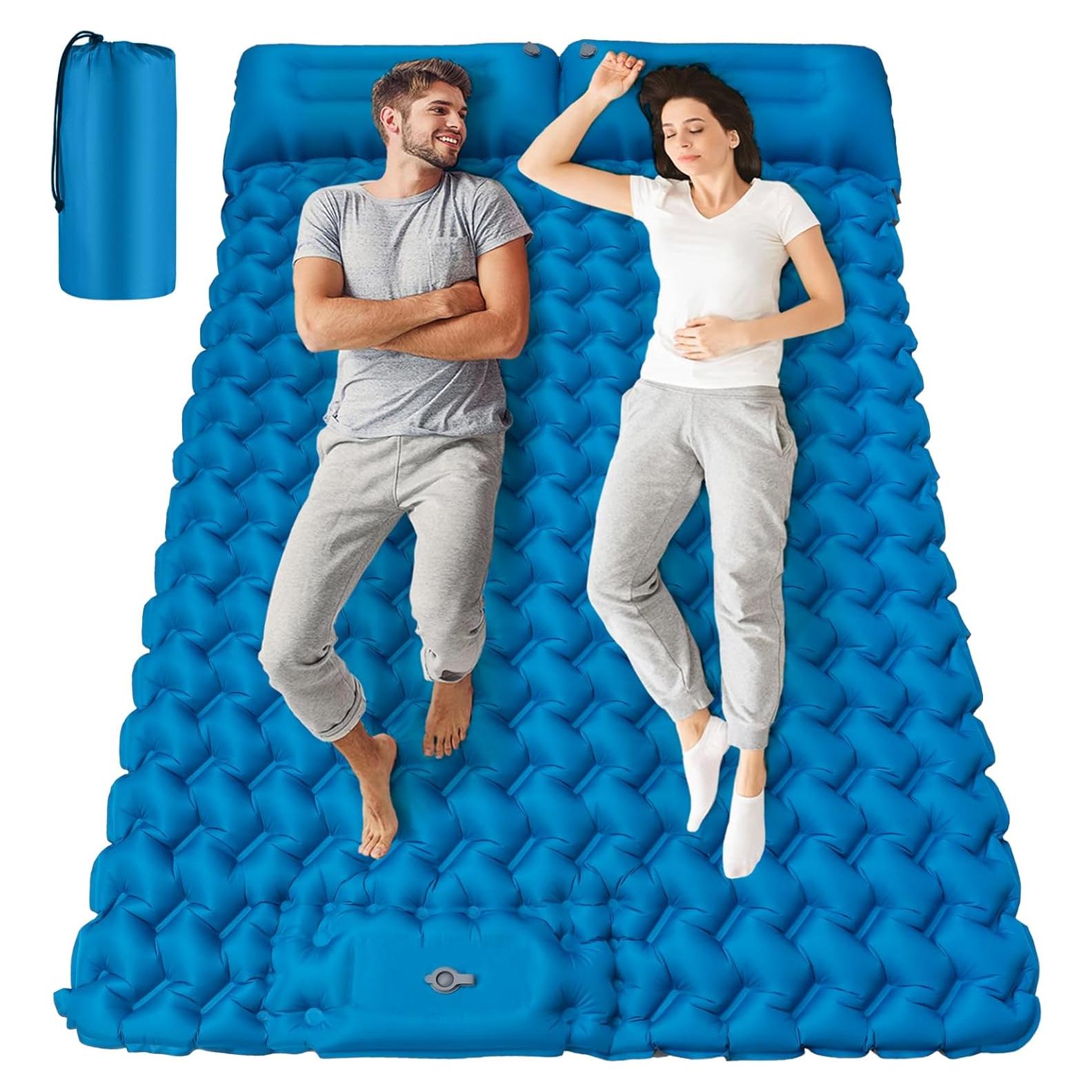 Colchón Inflable Seektain 200x130 cm con Bomba de Pie 10 cm