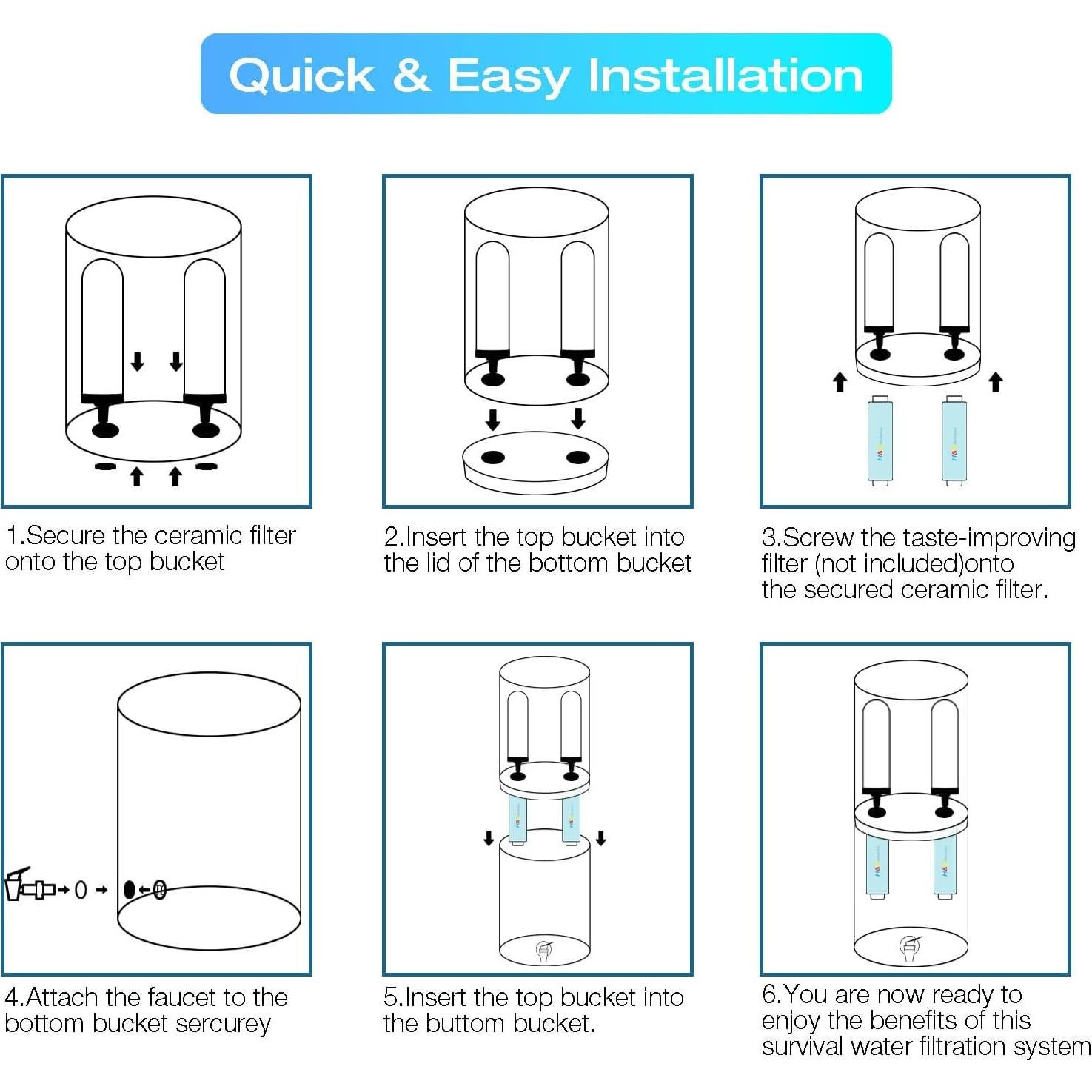 Filtro de Agua Cerámico H&G Lifestyles para Berkey 2 Piezas