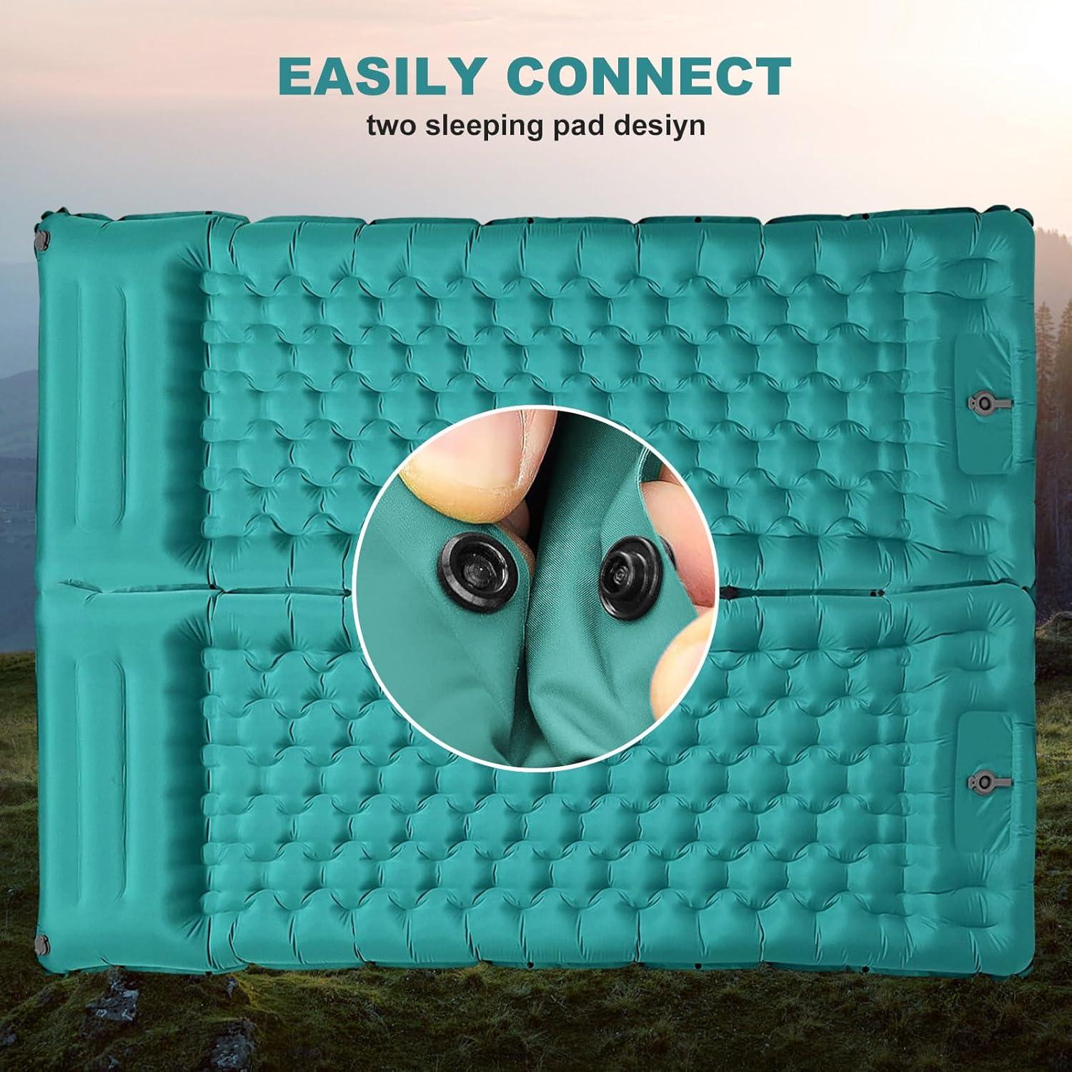 Colchón de Camping MINGPINHUIUS Inflable 196x71cm con Almohada