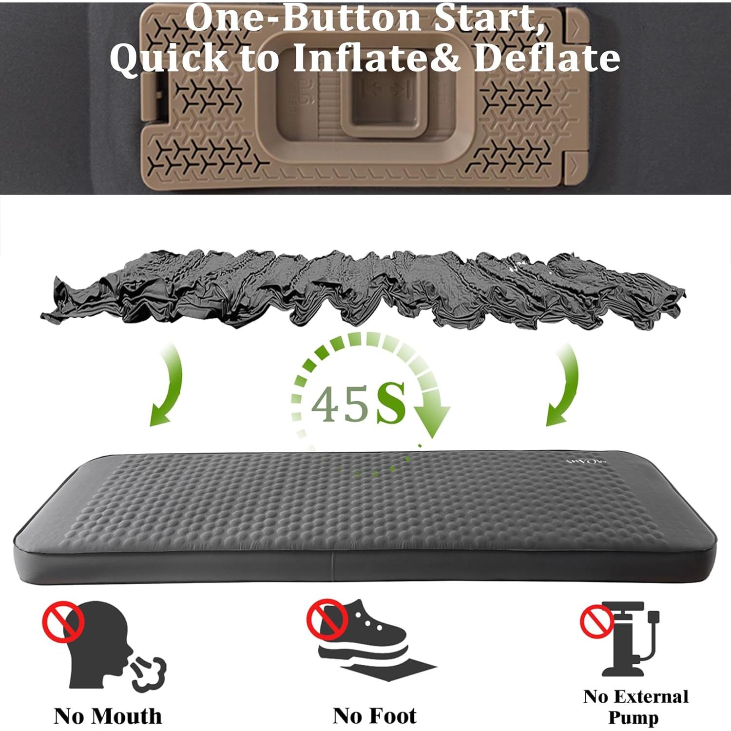 Almohadilla de dormir autoinflable Aiivow 203.9x76cm gris