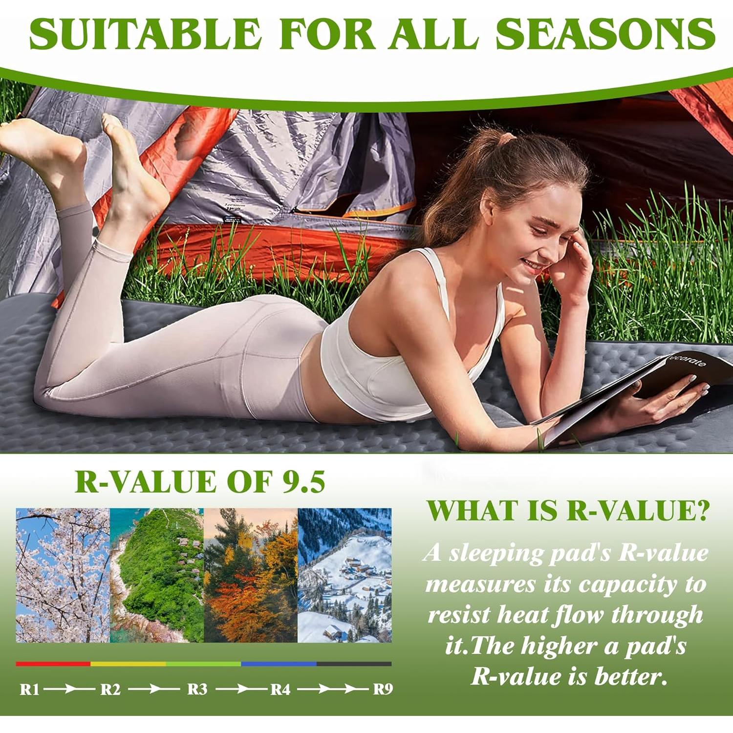 Almohadilla de dormir autoinflable Aiivow 203.9x76cm gris