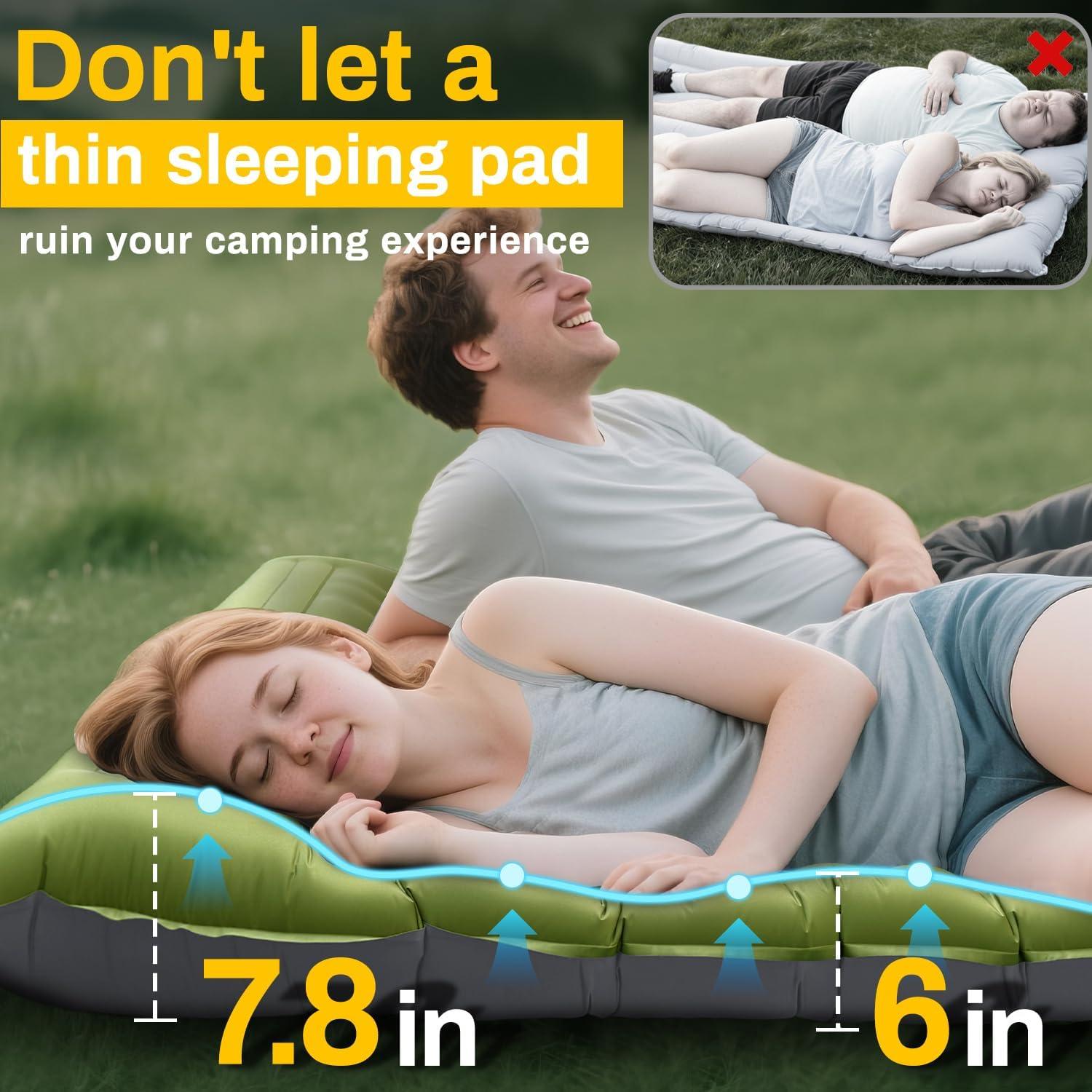 Colchón Inflable Doble Oramoose 15 cm con Almohada y Bomba