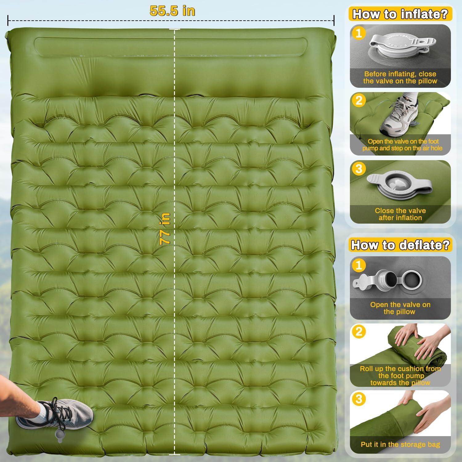 Colchón Inflable Doble Oramoose 15 cm con Almohada y Bomba