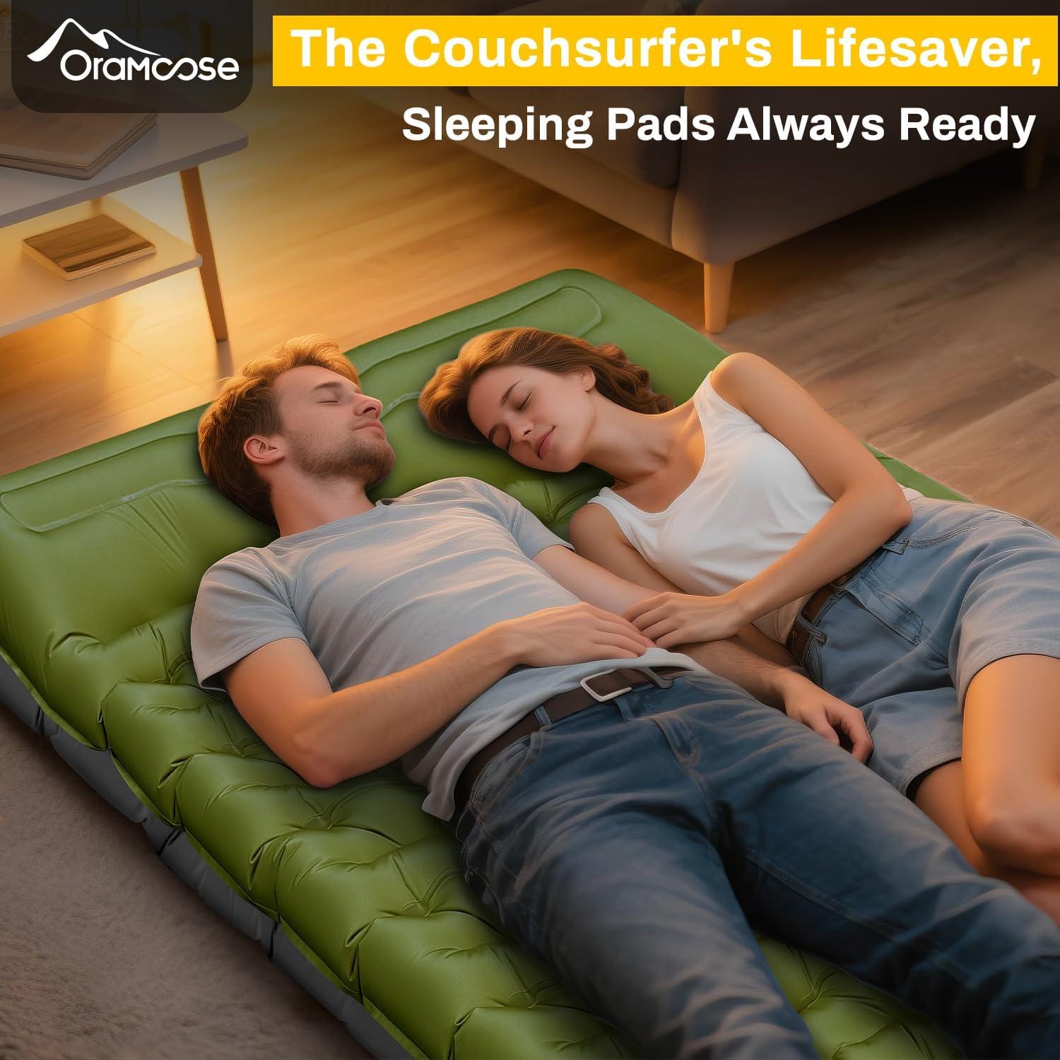 Colchón Inflable Doble Oramoose 15 cm con Almohada y Bomba