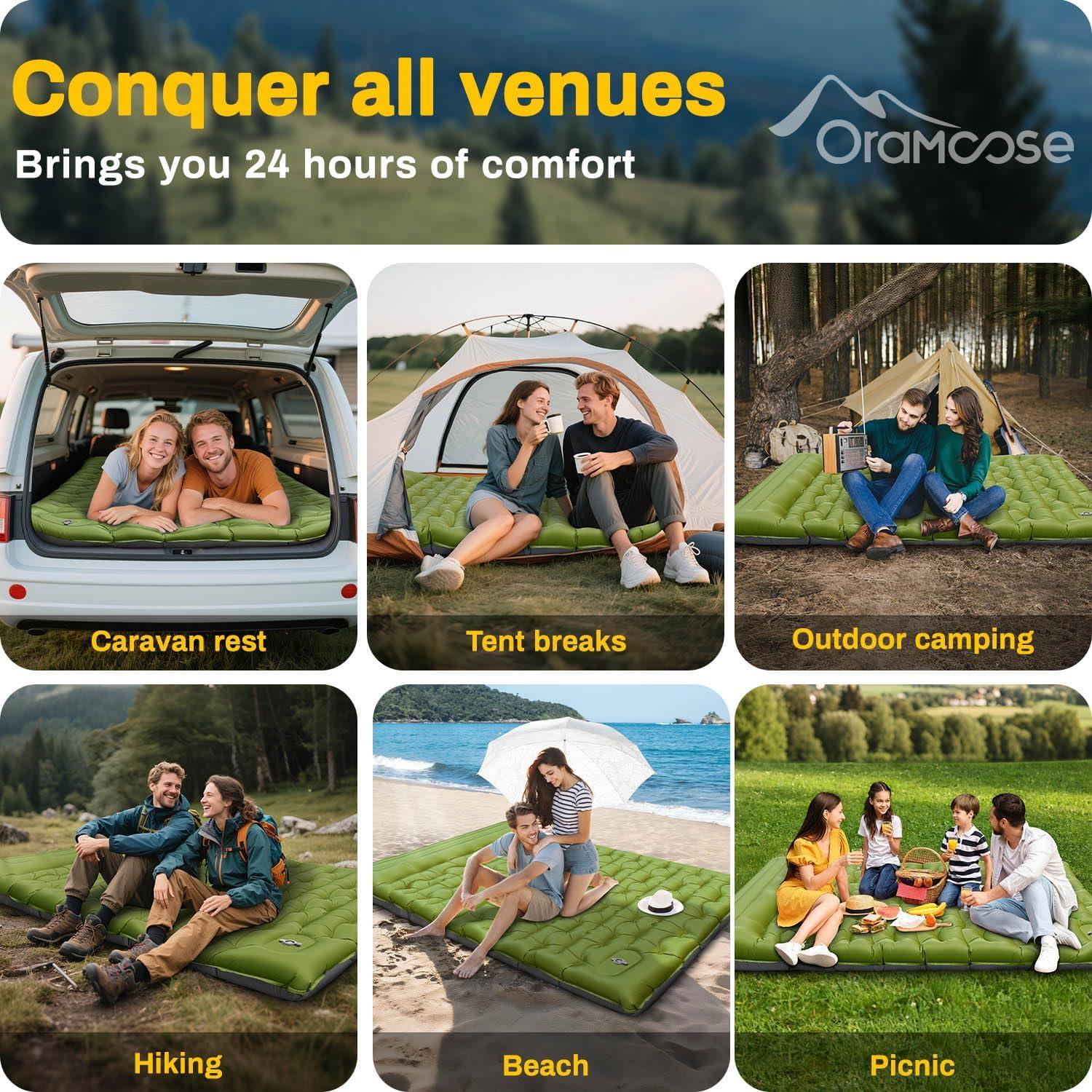 Colchón Inflable Doble Oramoose 15 cm con Almohada y Bomba