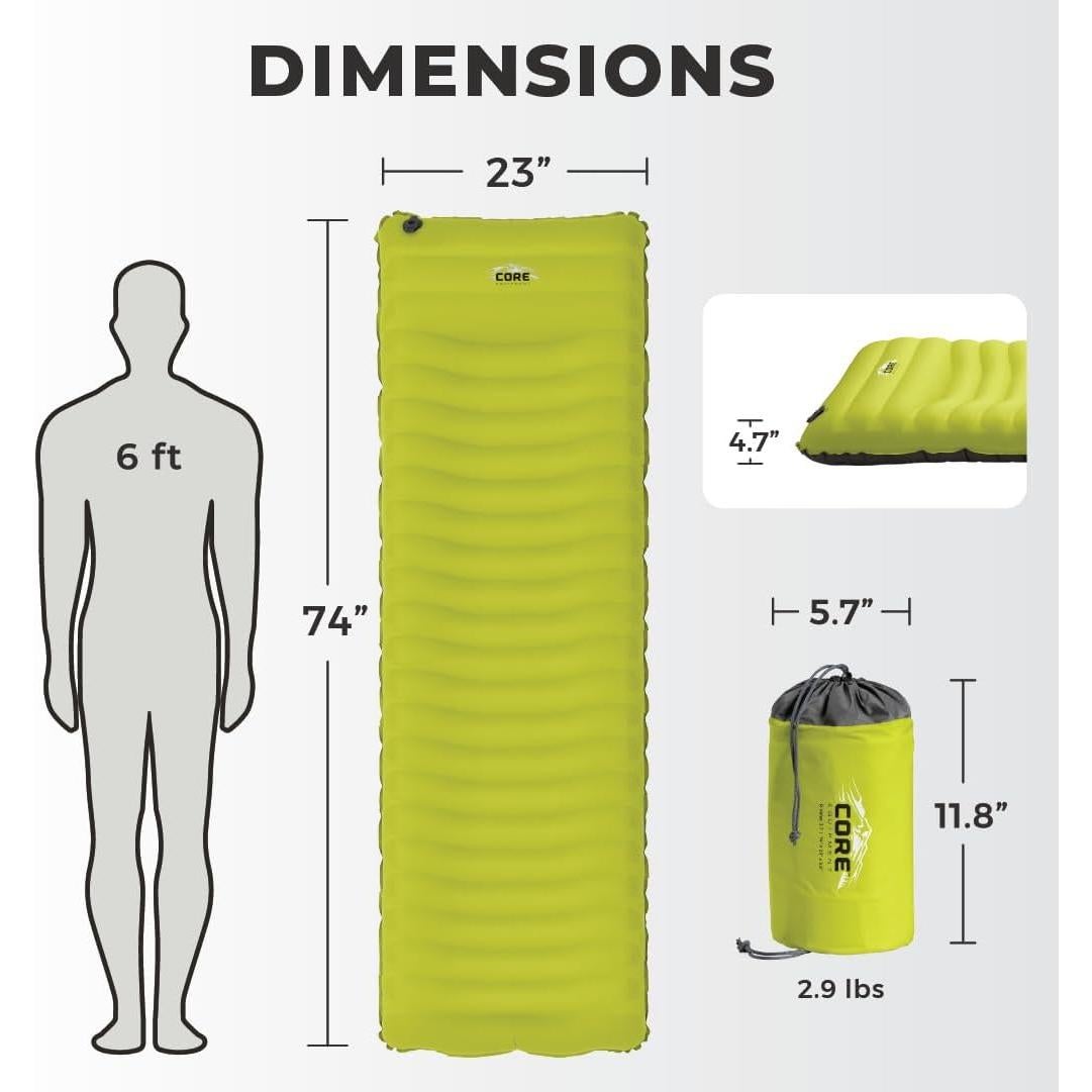 Colchoneta Inflable CORE Comfort Camp para Camping 1.31 kg