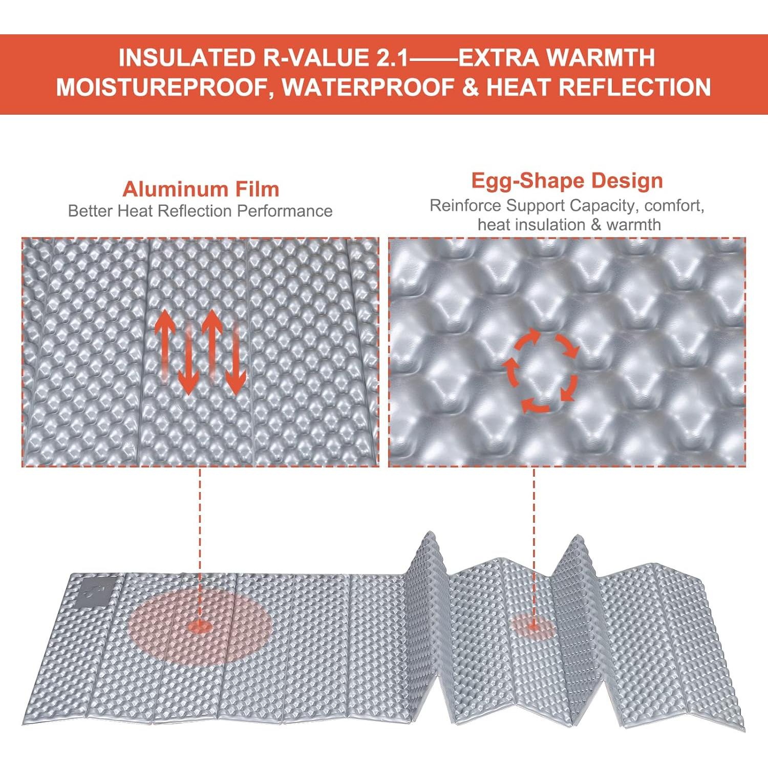 Almohadilla de Dormir PATIKIL Espuma Cerrada 185x55cm Naranja