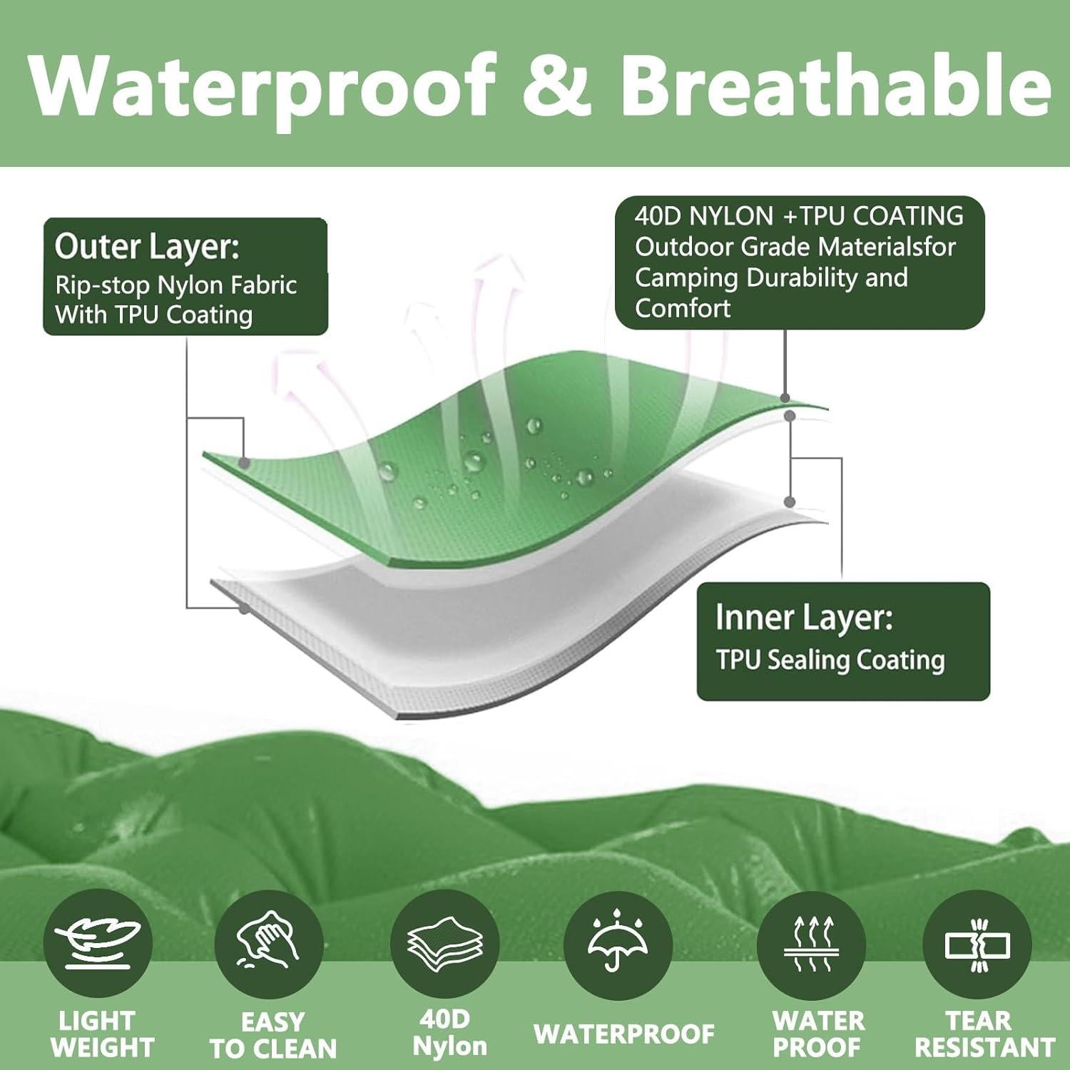 Colchón Doble Autoinflable SYPEPJI 201x122 cm 10 cm Grosor