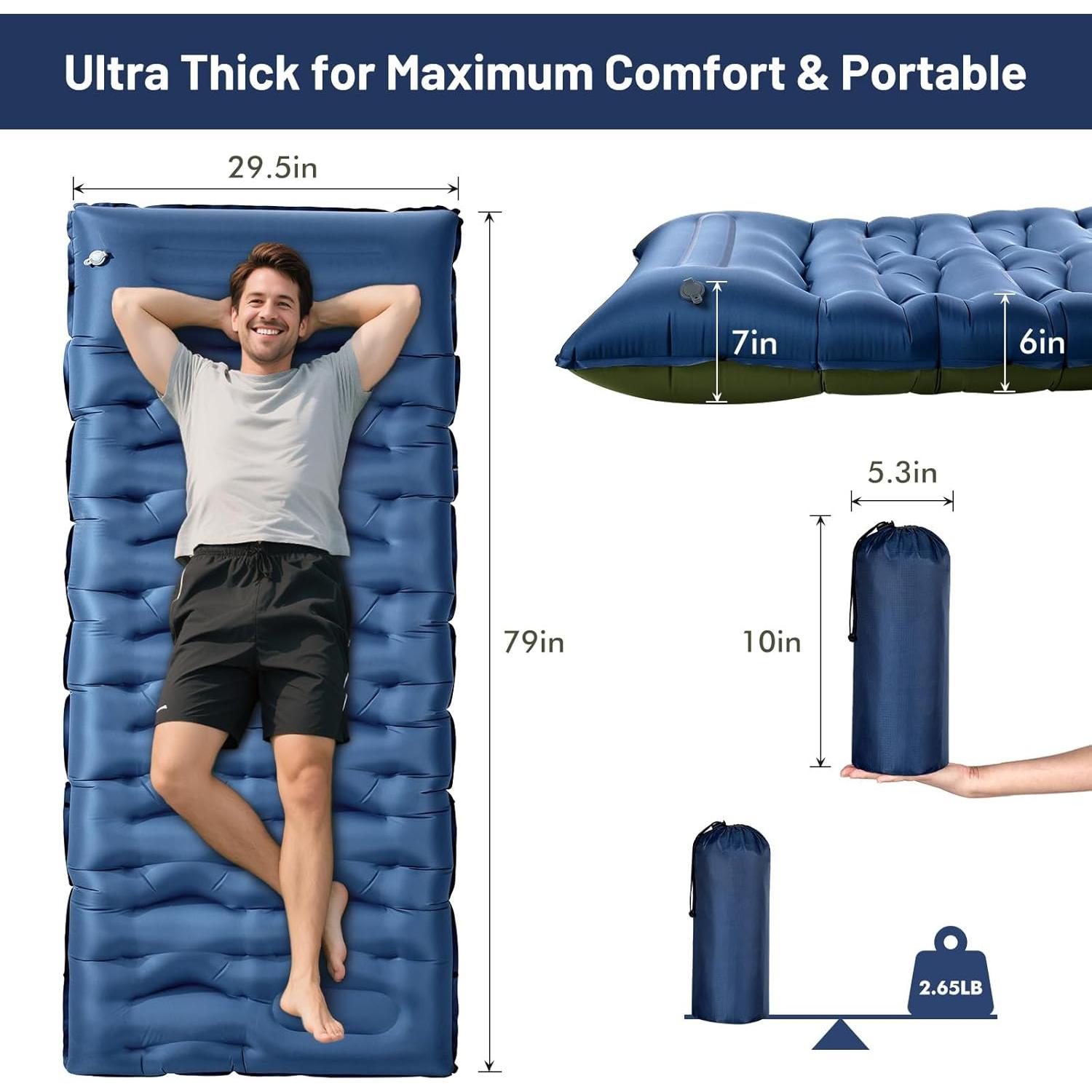 Colchón Inflable KASBAH 200x75 cm 15 cm Grosor con Bomba