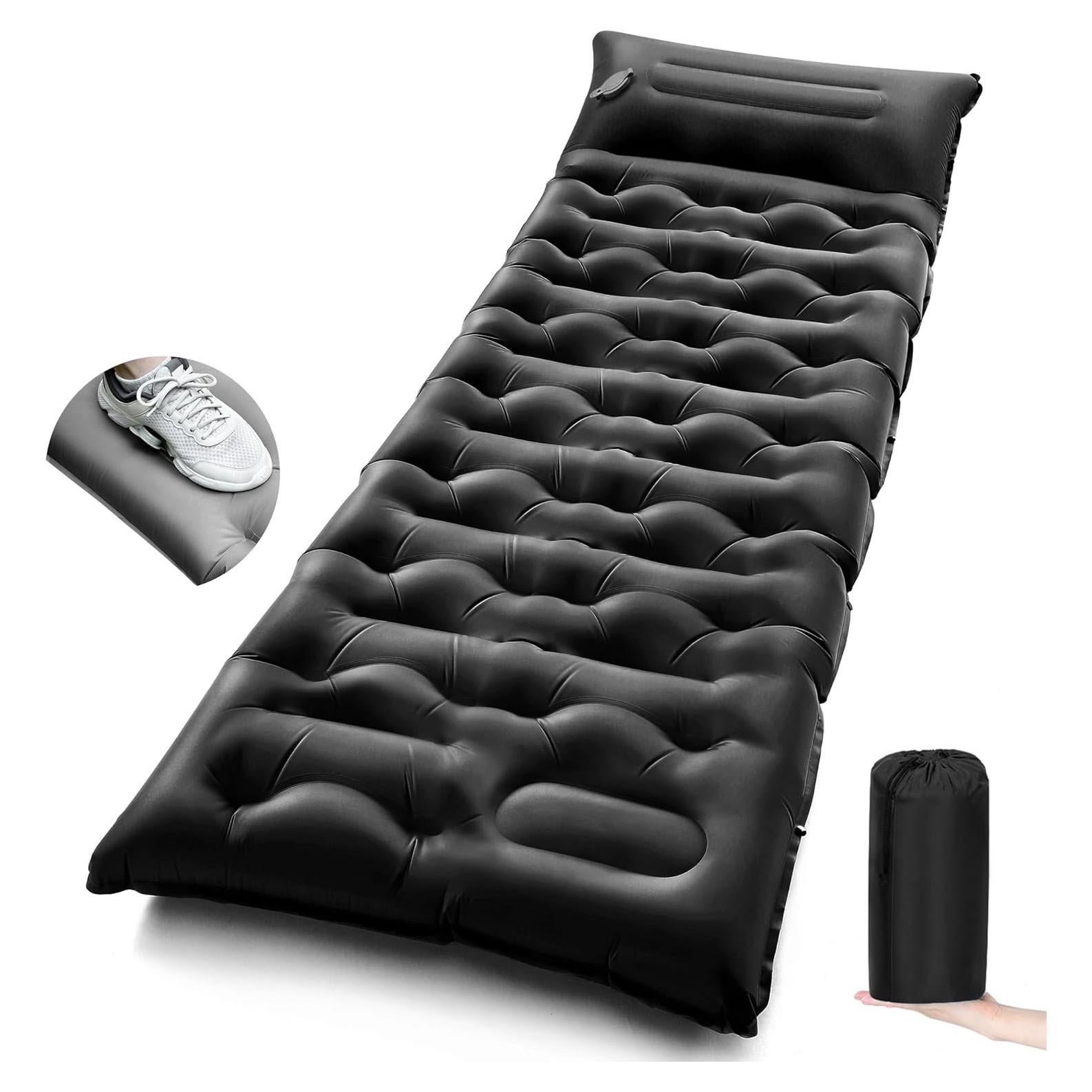 Colchoneta de Camping LLUAII Autoinflable 200x75x15cm con Almohada