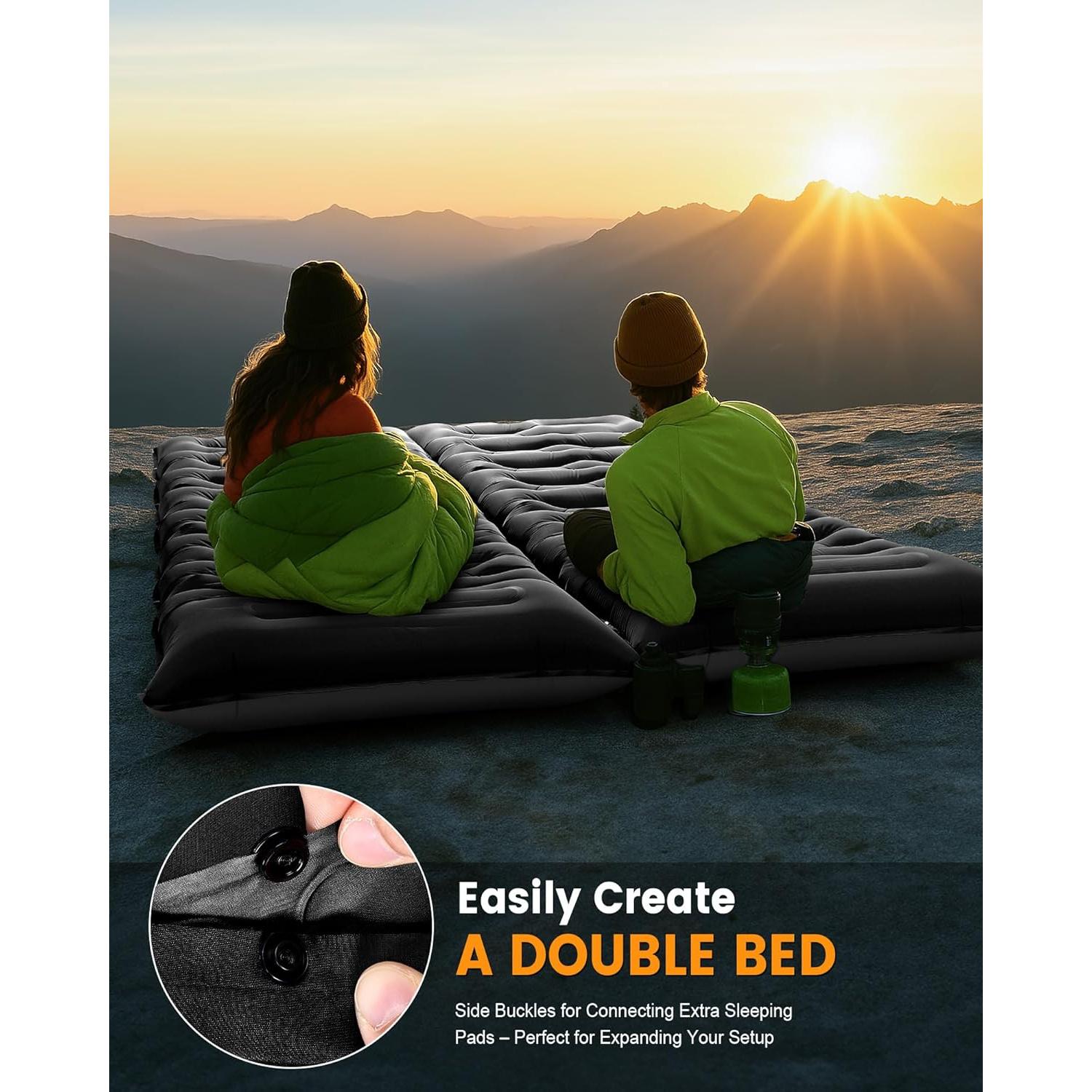 Colchoneta de Camping LLUAII Autoinflable 200x75x15cm con Almohada