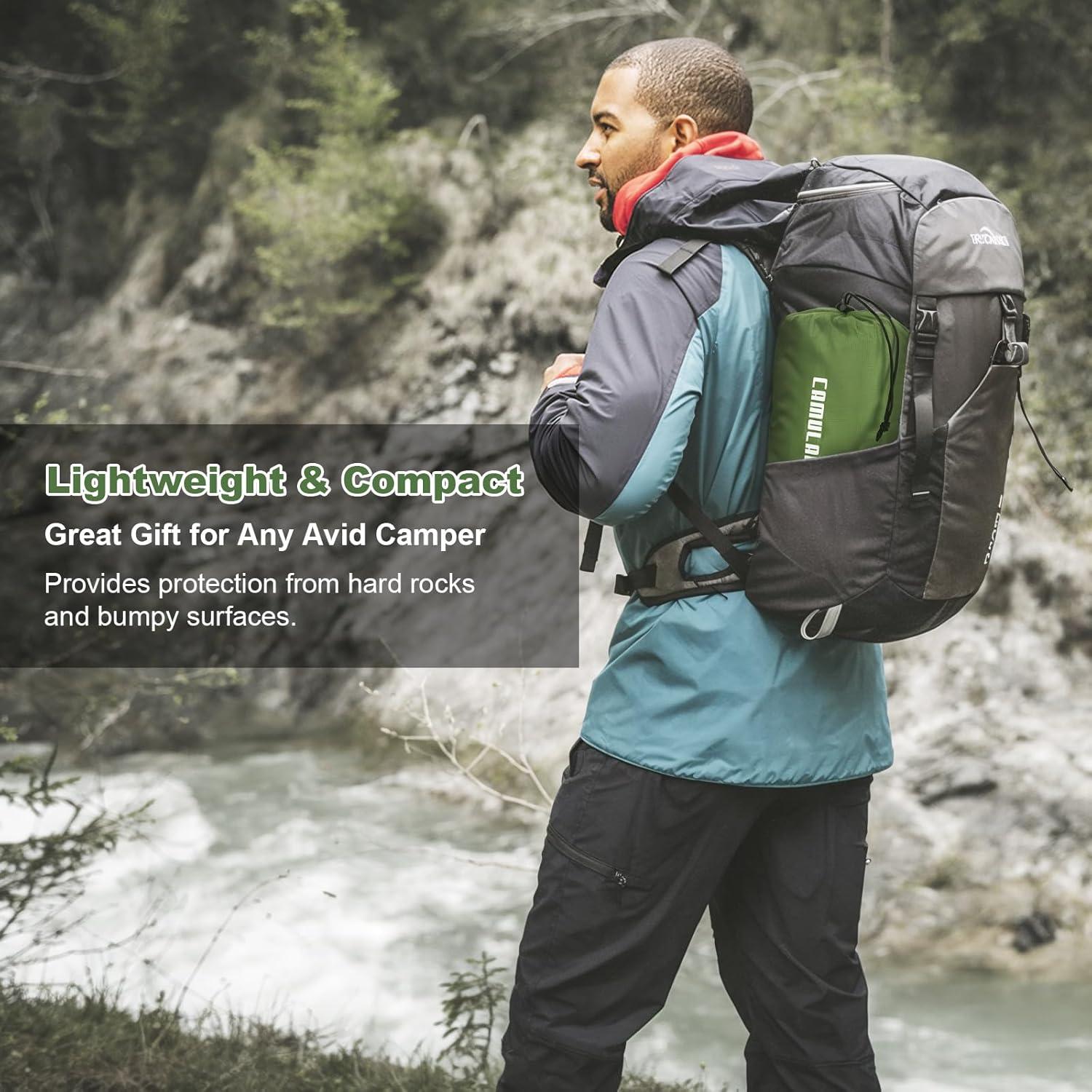 Colchón Inflable Doble CAMULAND 196x135 cm 4.7 cm Grosor Verde Oliva