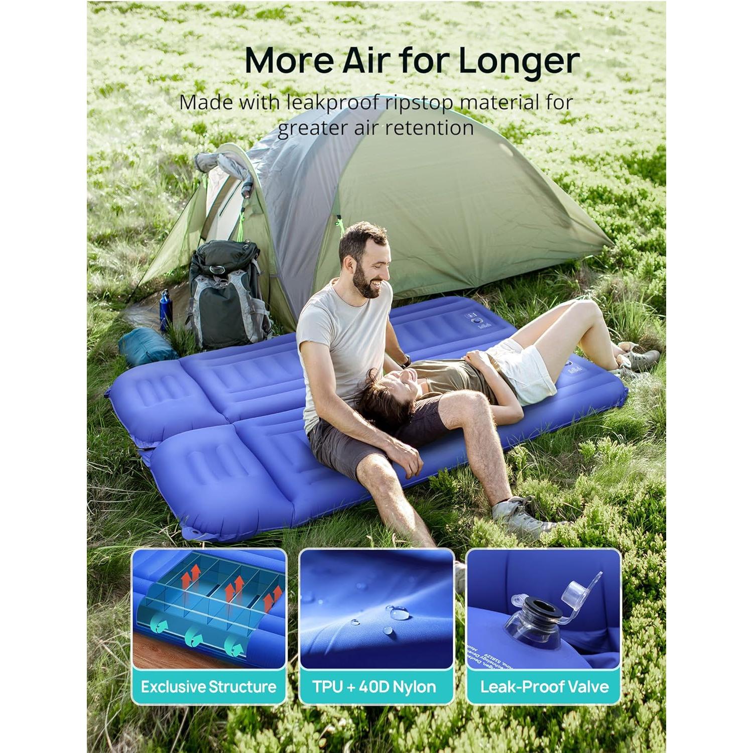 Colchoneta Inflable Andola HF069 Doble 5.5" con Almohada