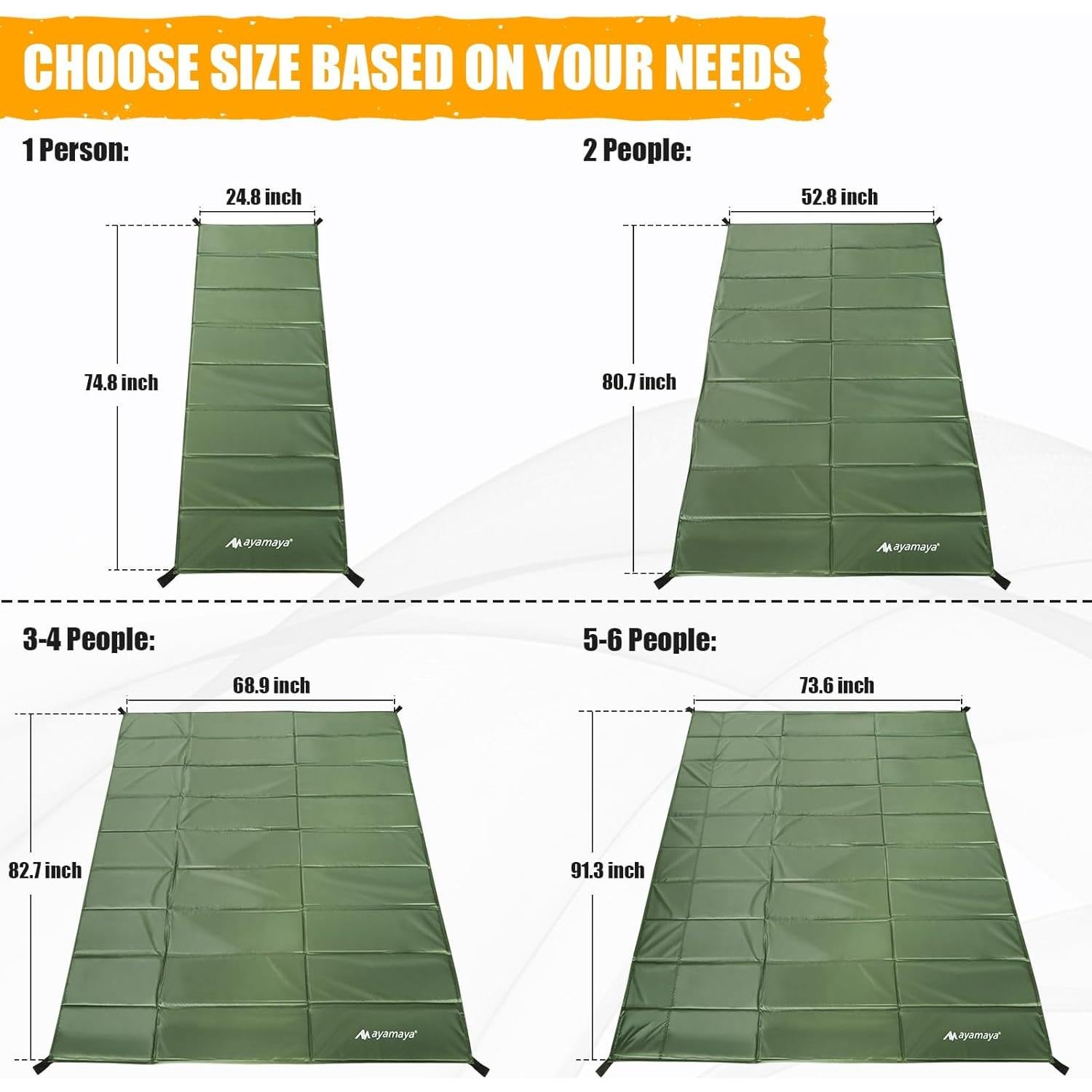 Colchoneta de Espuma AYAMAYA Doble para Camping 204x134 cm
