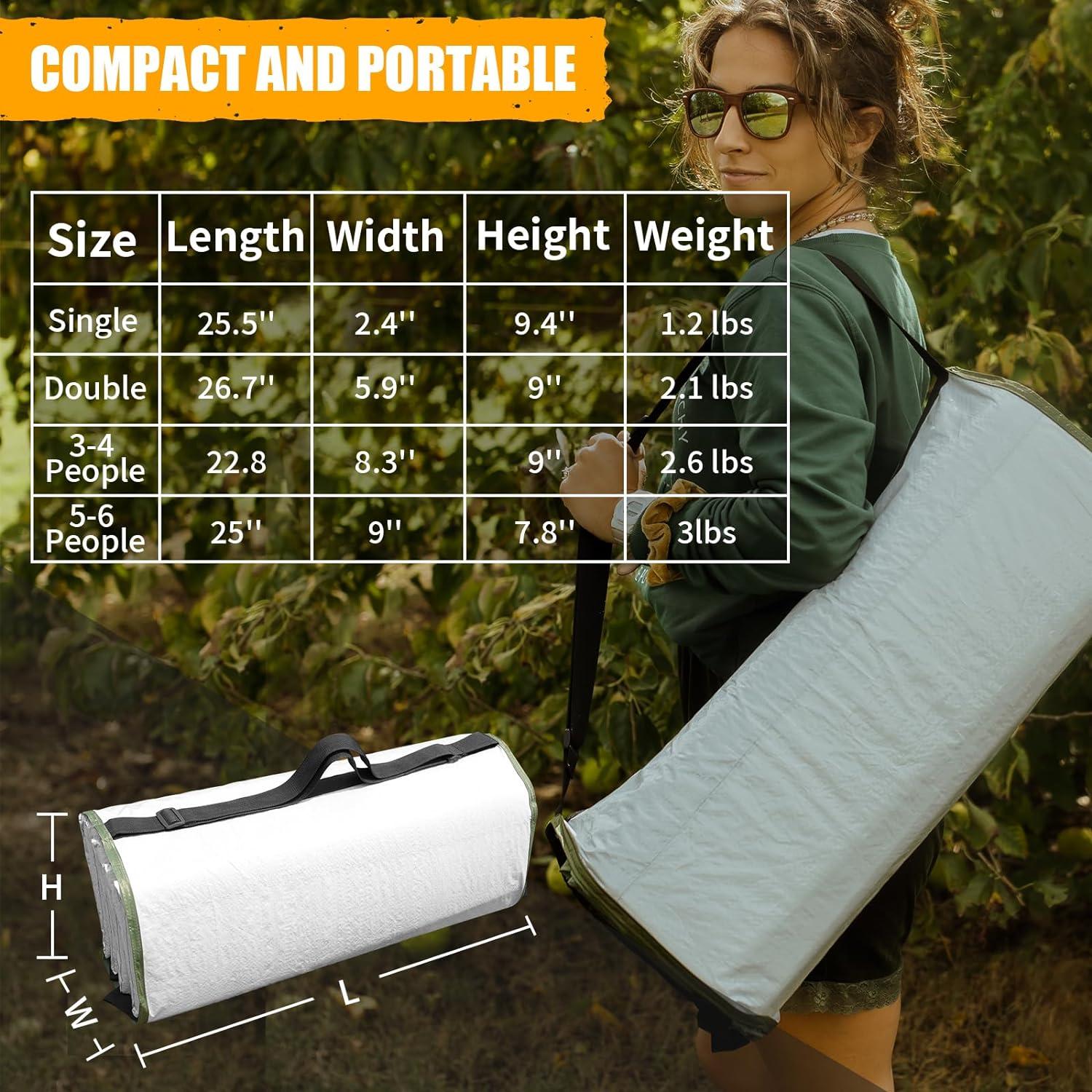 Colchoneta de Espuma AYAMAYA Doble para Camping 204x134 cm