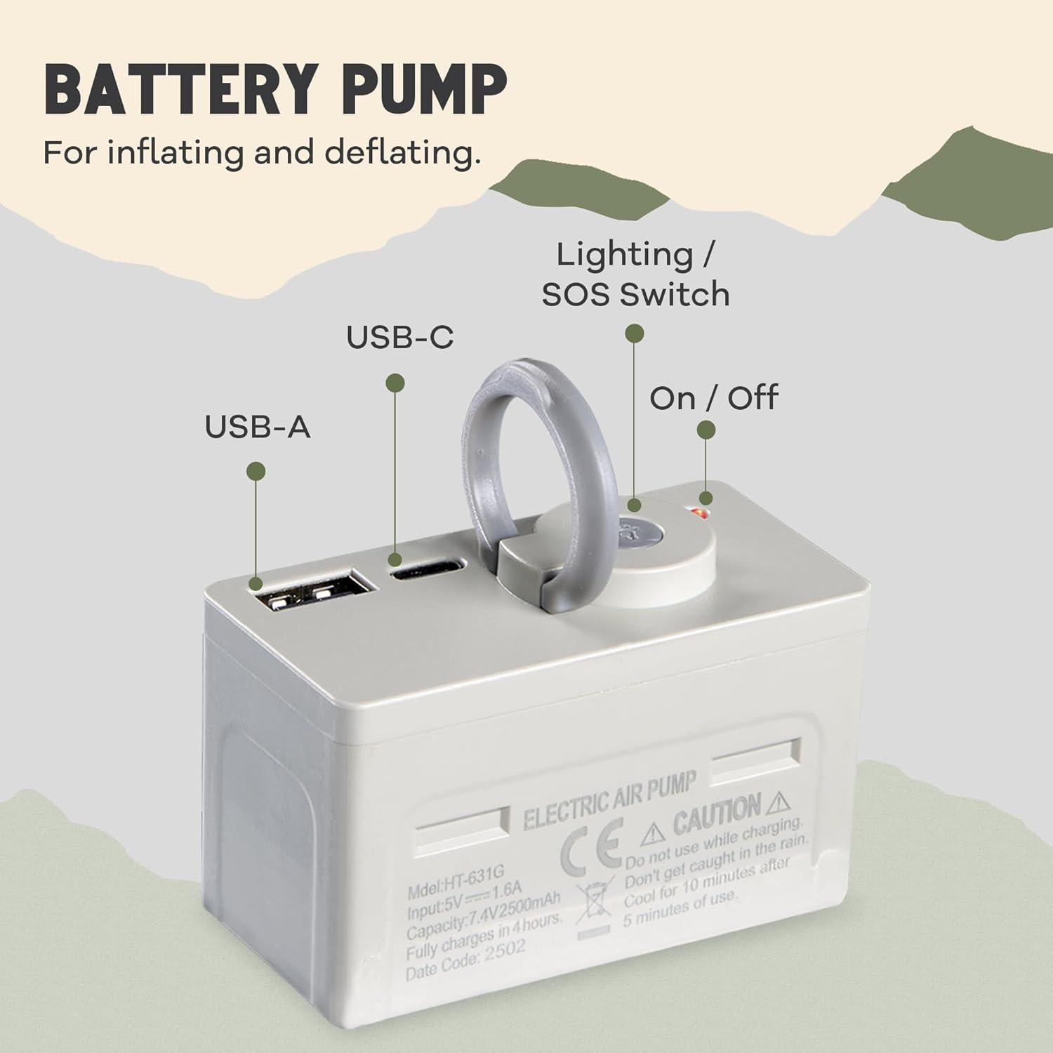 Colchón Autoinflable WanderMate Queen Plus 4" Espuma Memoria