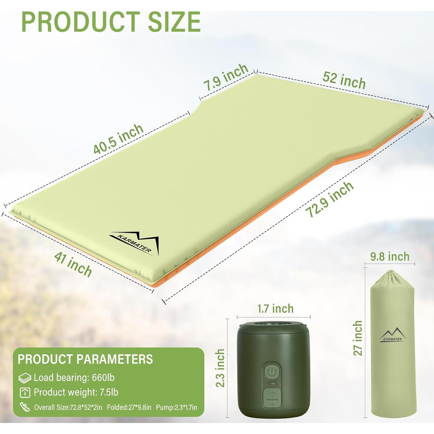 Colchón Inflable M KARMATER RM500 para SUV 185x132 cm