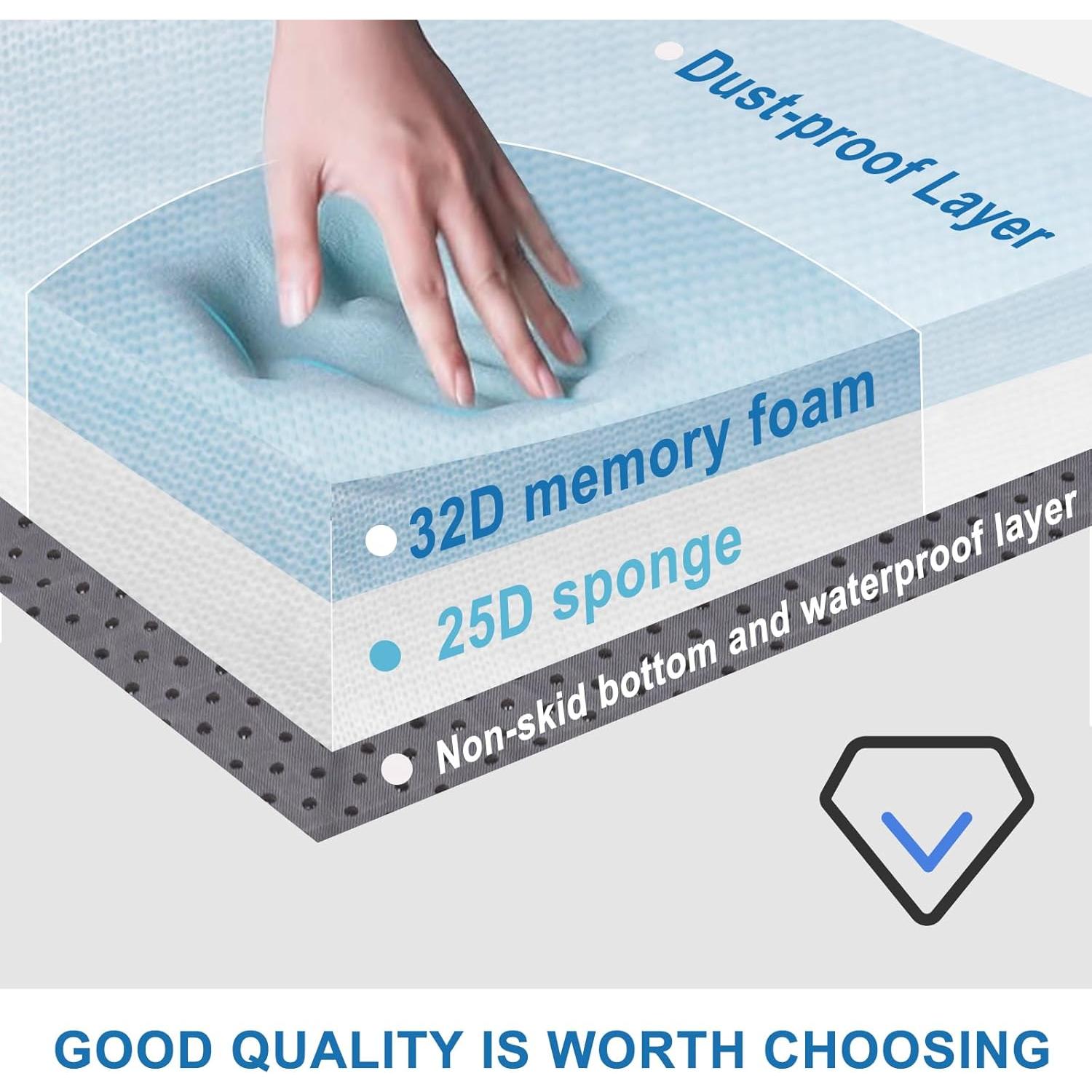 Colchón de Camping FOUXTEL 183x61x7.6 cm Espuma Memoria