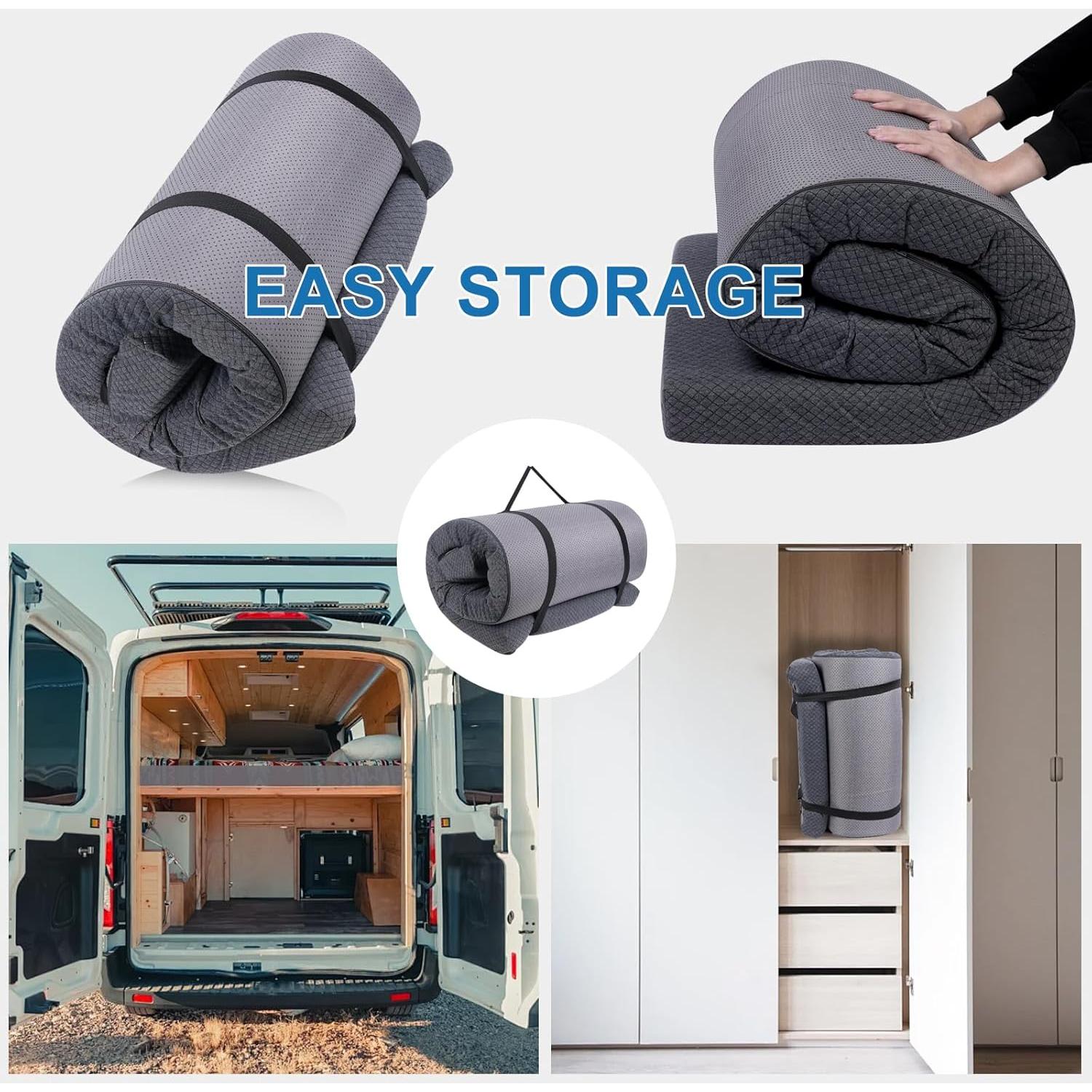 Colchón de Camping FOUXTEL 183x61x7.6 cm Espuma Memoria