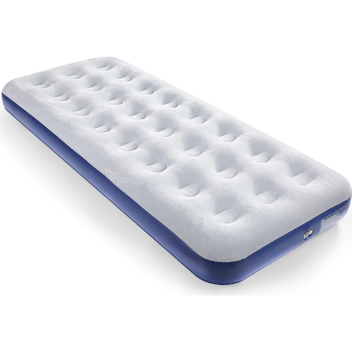 Colchón de Aire Inflable QDH Individual 189.9x80x20 cm Azul