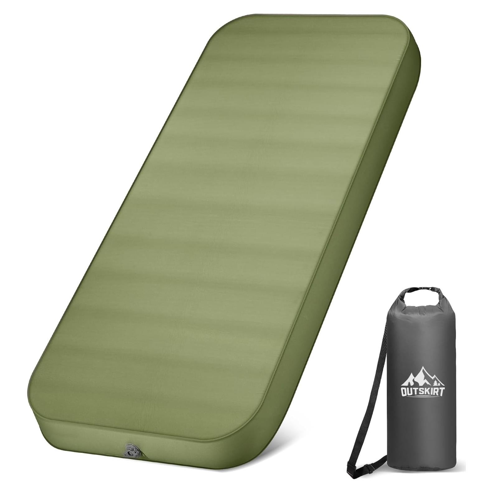 Colchón Autoinflable Outskirt 198x71 cm Verde 10 cm Espesor