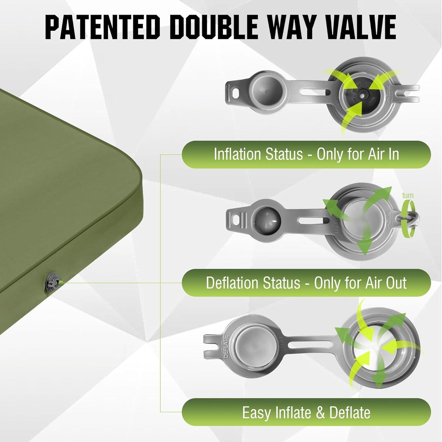 Colchón Autoinflable Outskirt 198x71 cm Verde 10 cm Espesor