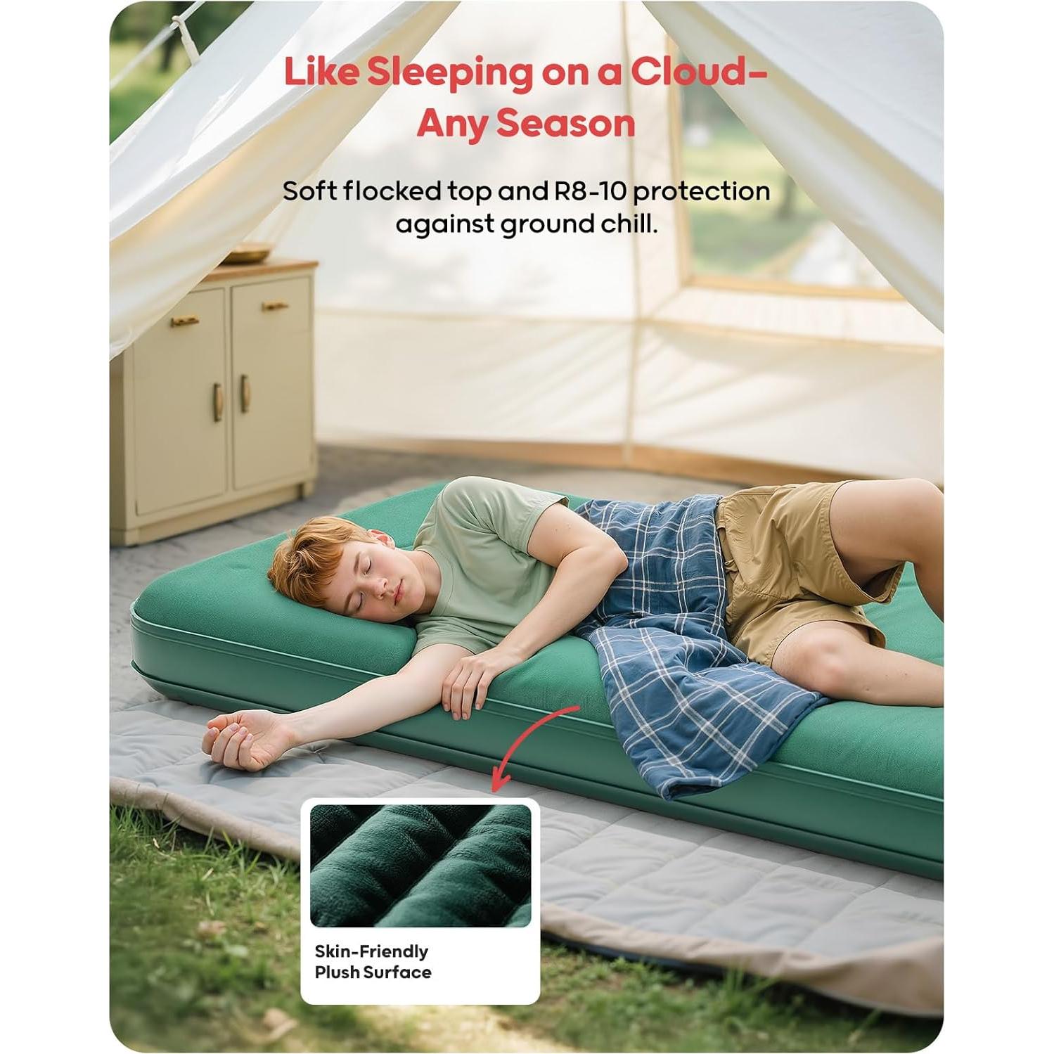 Colchón de Aire Individual QPAU SD001 22.86 cm Aislado Camping