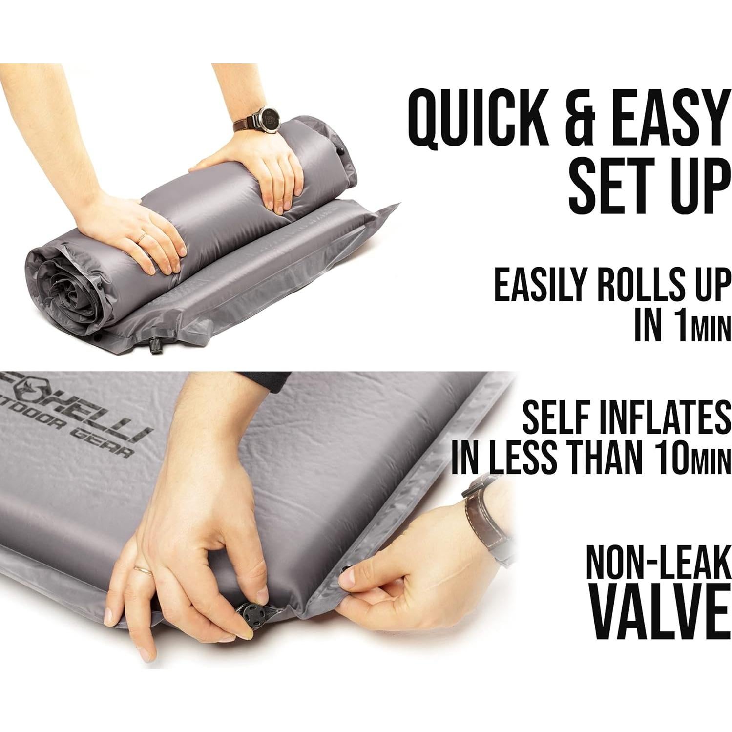 Colchoneta para Camping Foxelli con Almohada 6.99 cm Gruesa