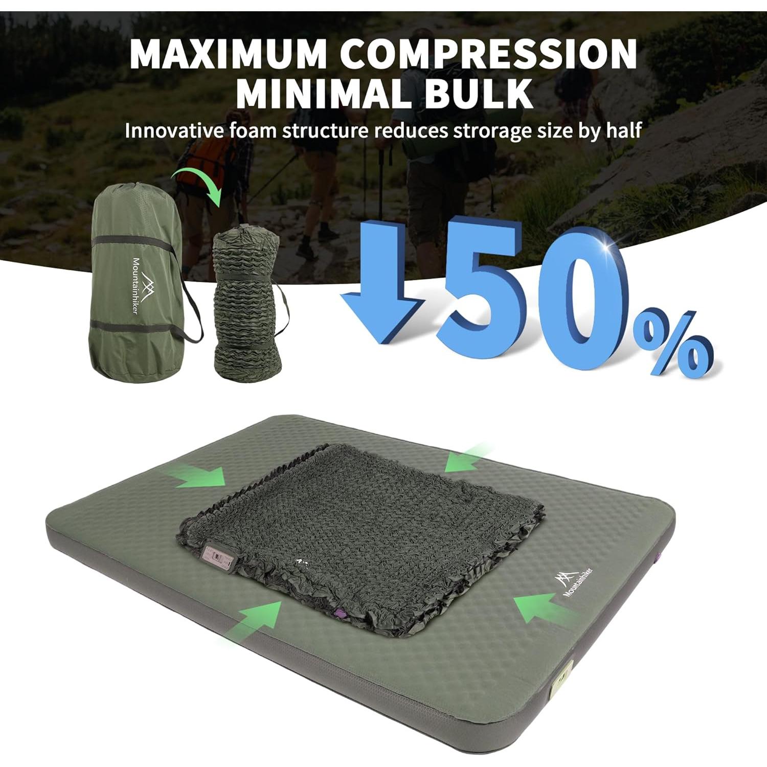 Colchón de Aire Autoinflable ShtNeeg 200x140 cm con Bomba Eléctrica