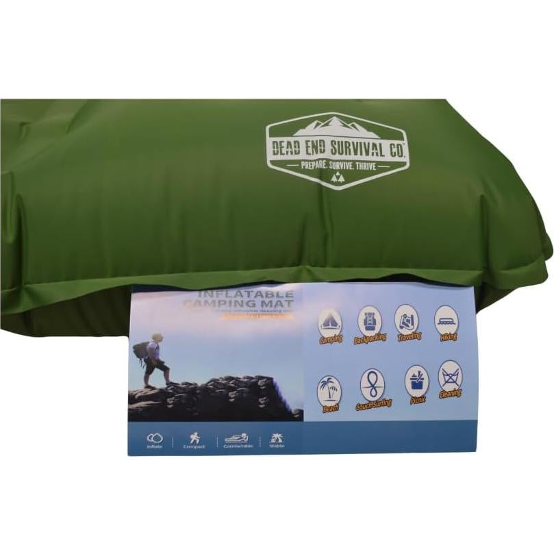 Colchón Inflable para Camping SharpSurvival 198x71cm Verde