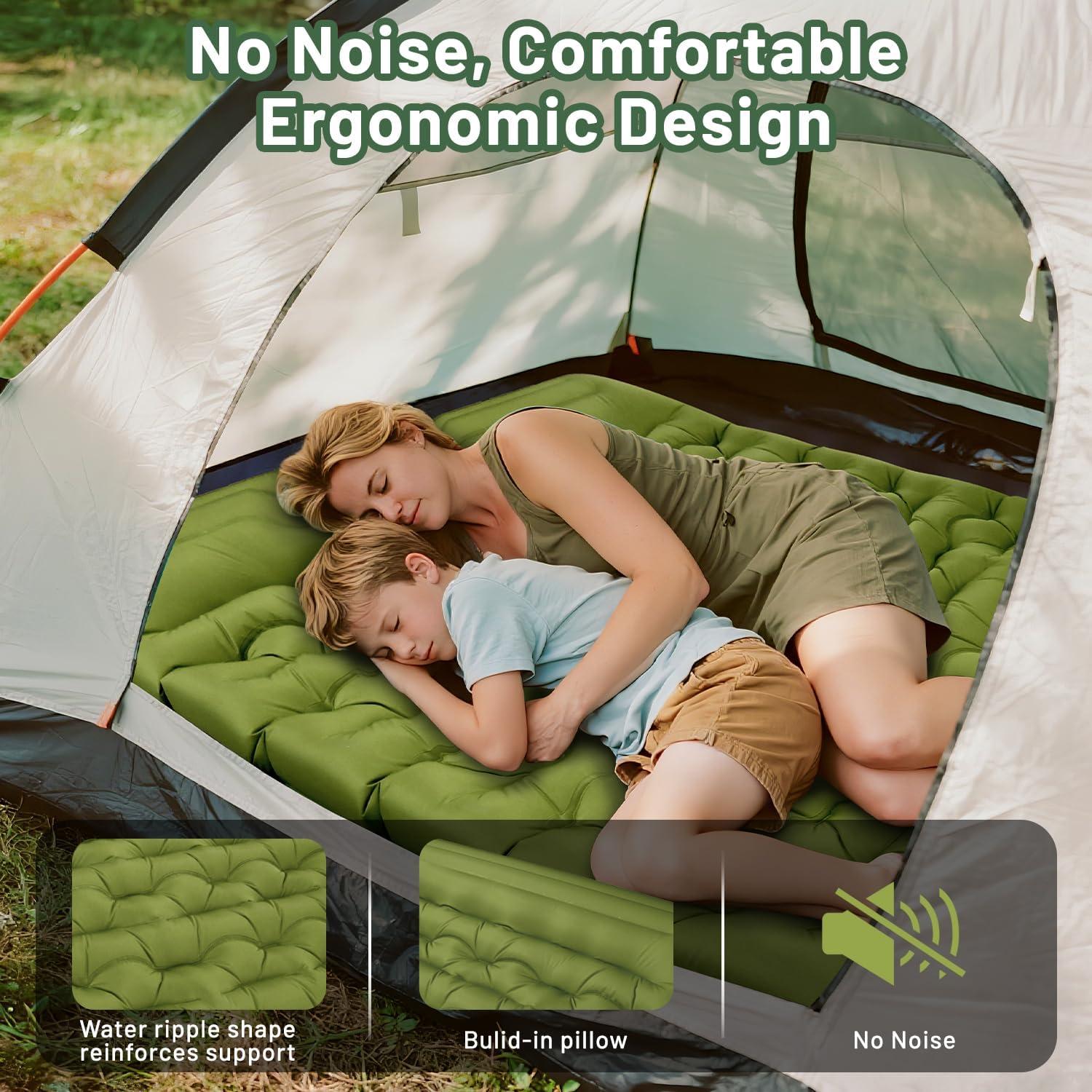 Colchoneta Doble Inflable Oramoose 6" Gruesa para Camping