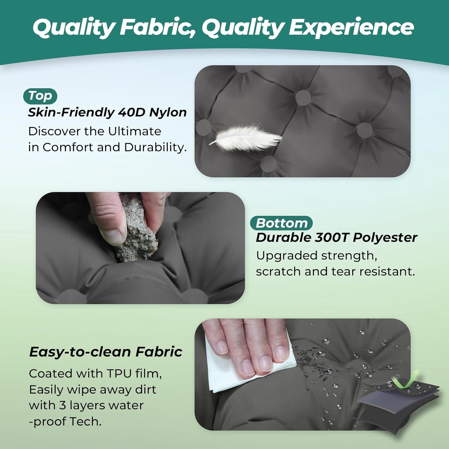 Colchoneta Inflable CALMCREST Individual 200x70cm con Almohada