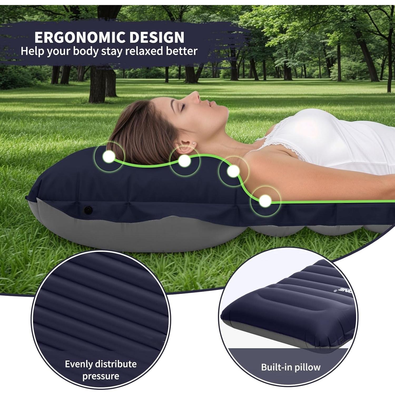 Colchón de Camping Ultraligero PACOONE 4" Impermeable