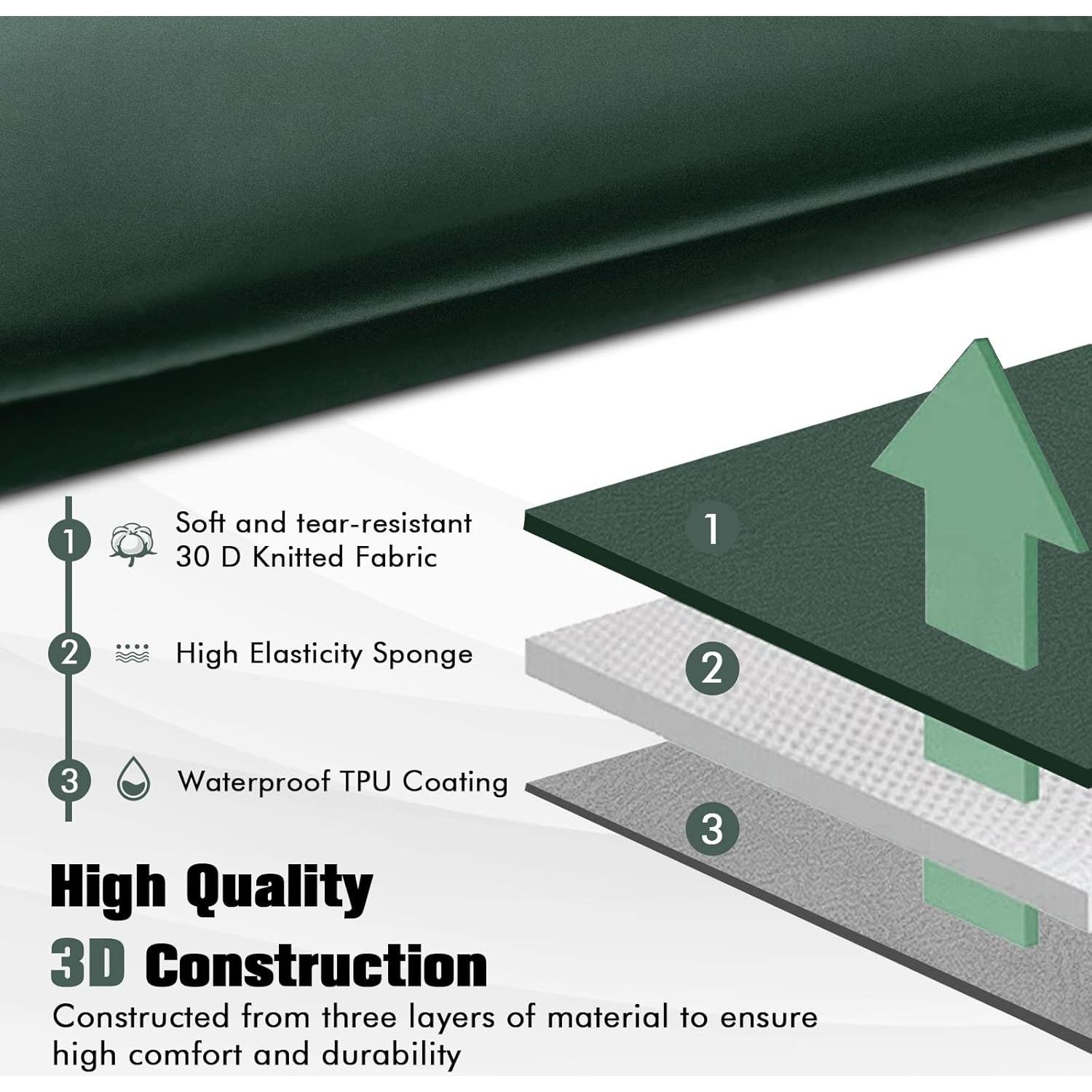 Almohadilla de Dormir Autoinflable Tangkula 75x28x7.6cm Verde
