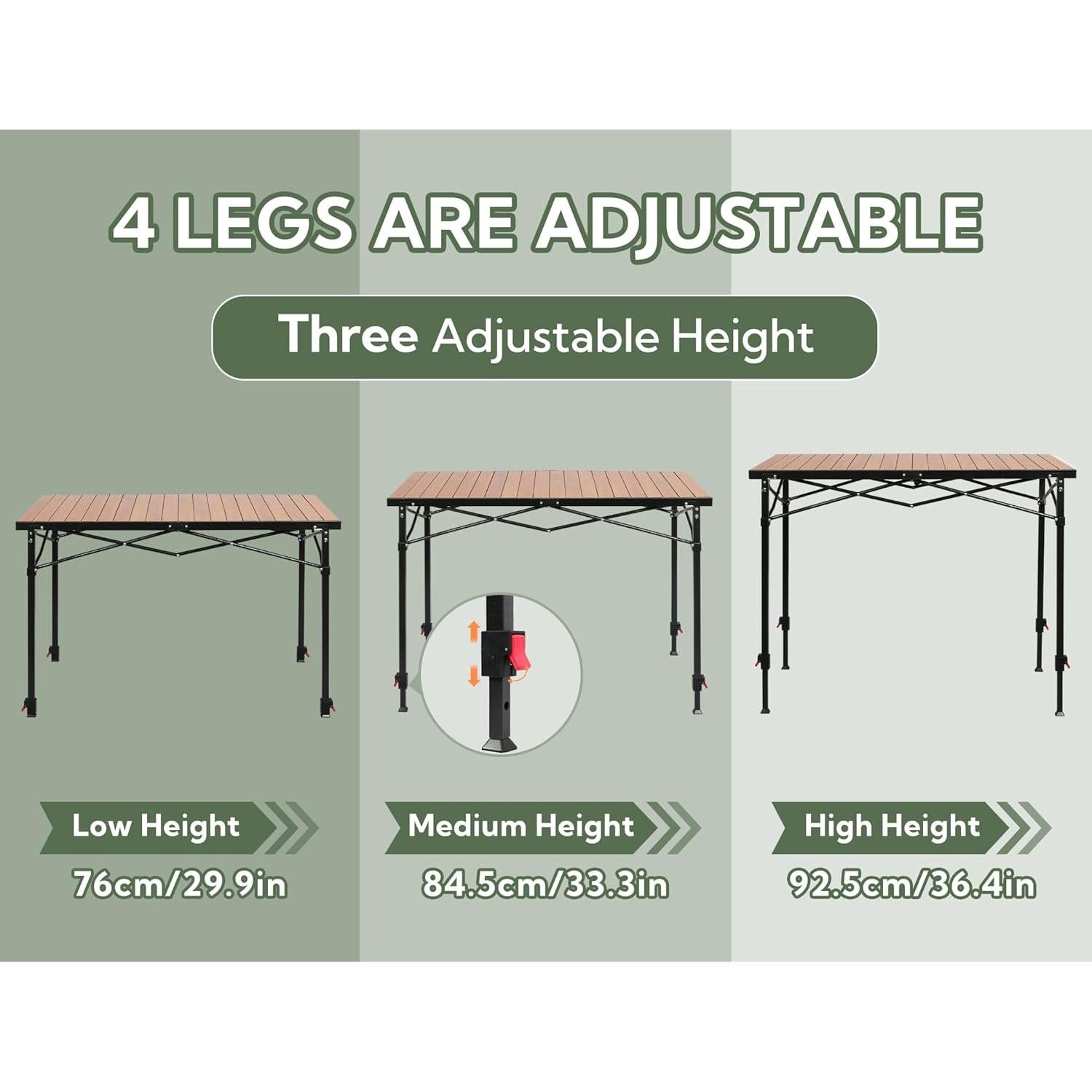 Mesa de Camping Plegable Join Nature 117.8x69.9cm Ajustable