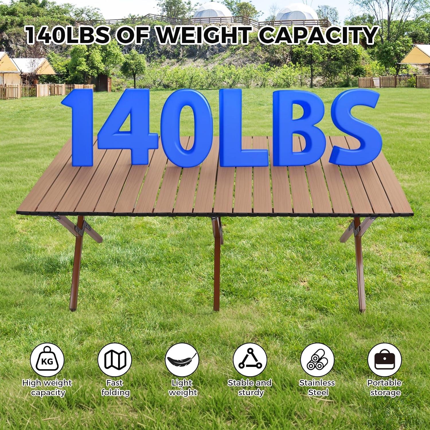 Mesa de Camping Plegable ZEMBSOYA 4-8 Personas 63 kg