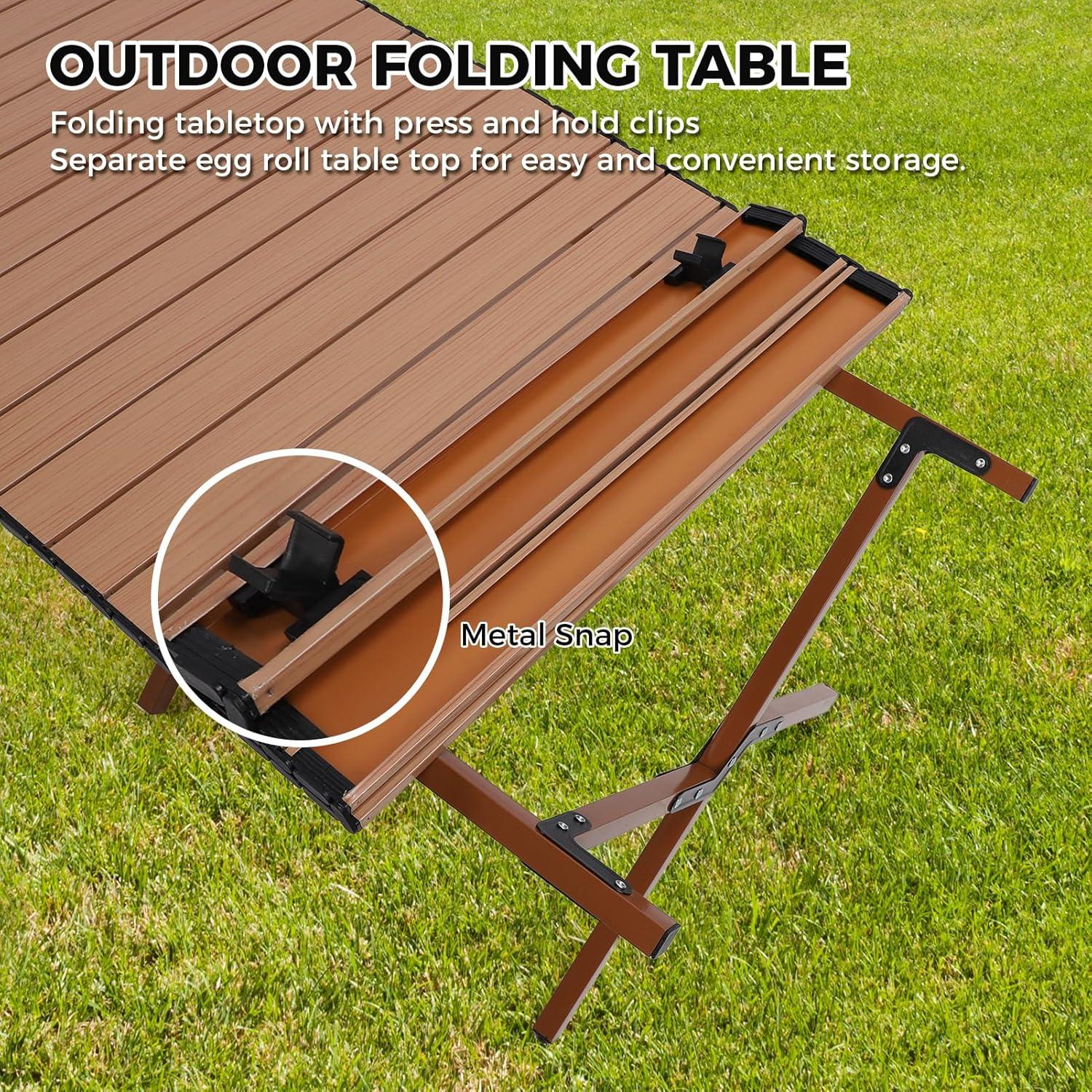 Mesa de Camping Plegable ZEMBSOYA 4-8 Personas 63 kg