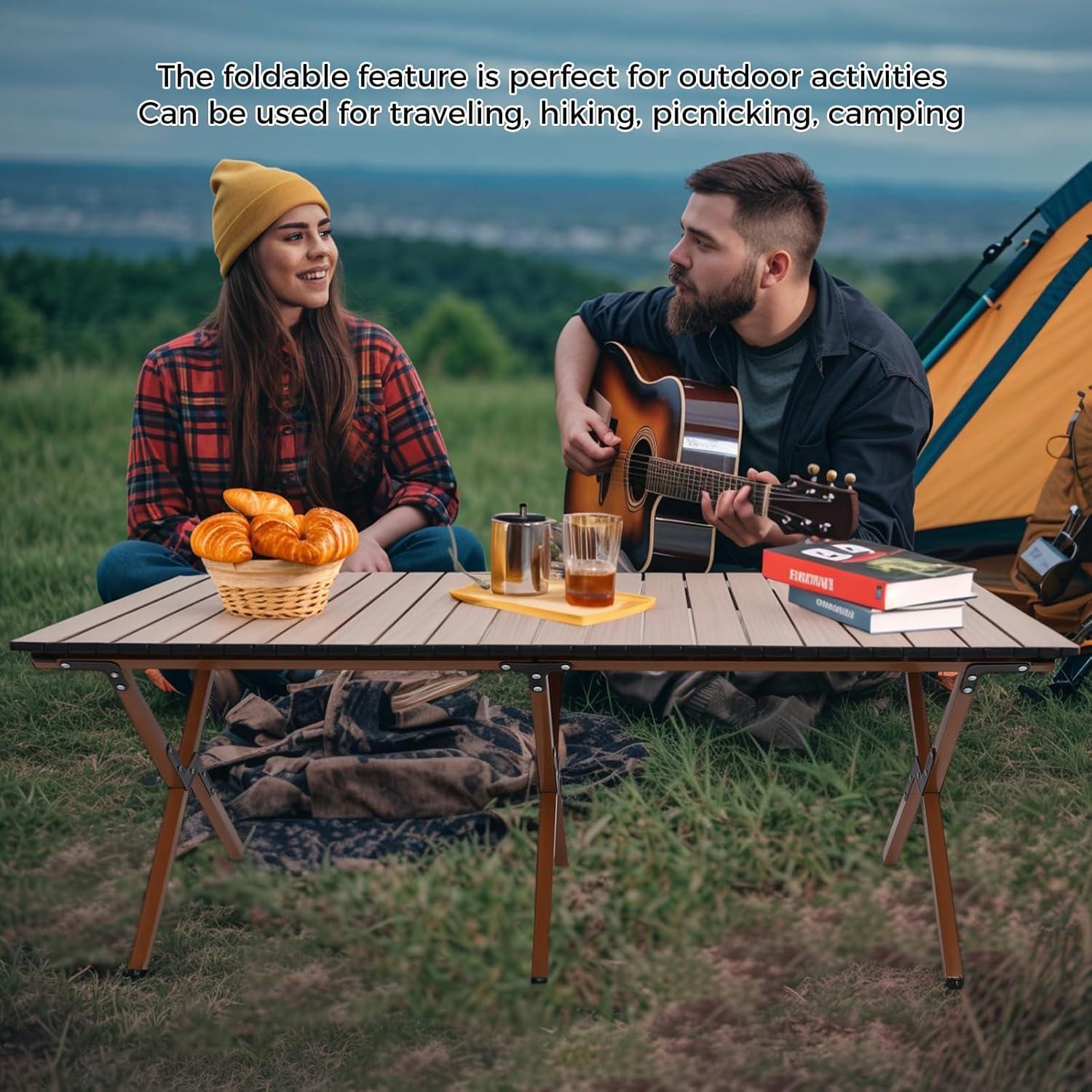 Mesa de Camping Plegable ZEMBSOYA 4-8 Personas 63 kg