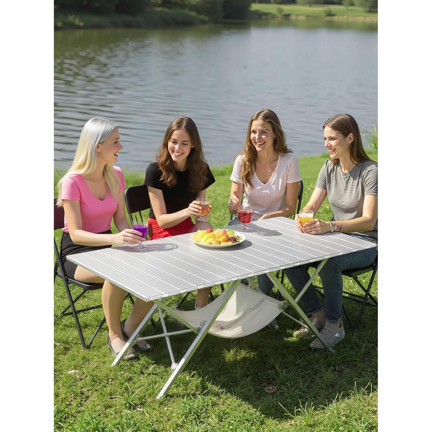 Mesa de Camping Plegable ONEFOREST OF-OW1, 114.6x50cm, Aluminio