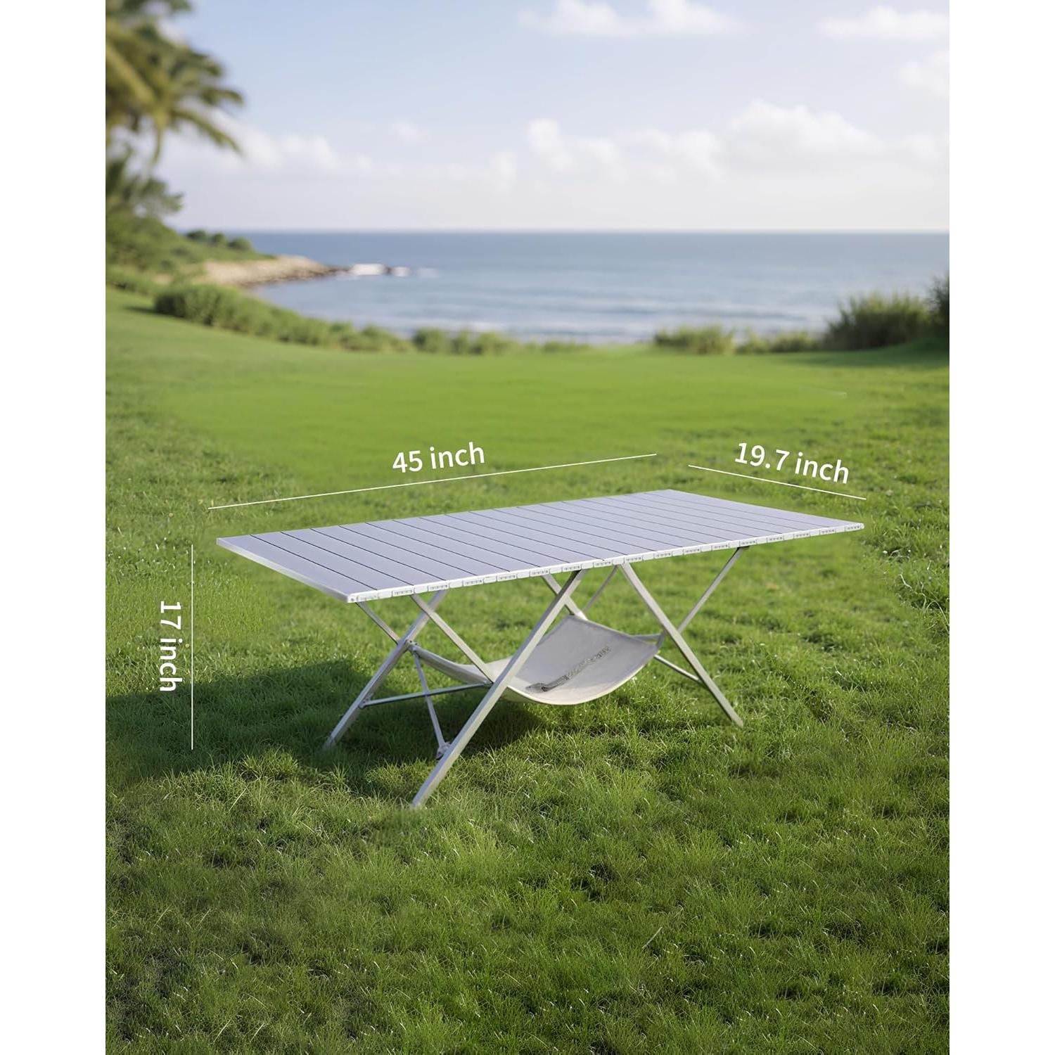 Mesa de Camping Plegable ONEFOREST OF-OW1, 114.6x50cm, Aluminio