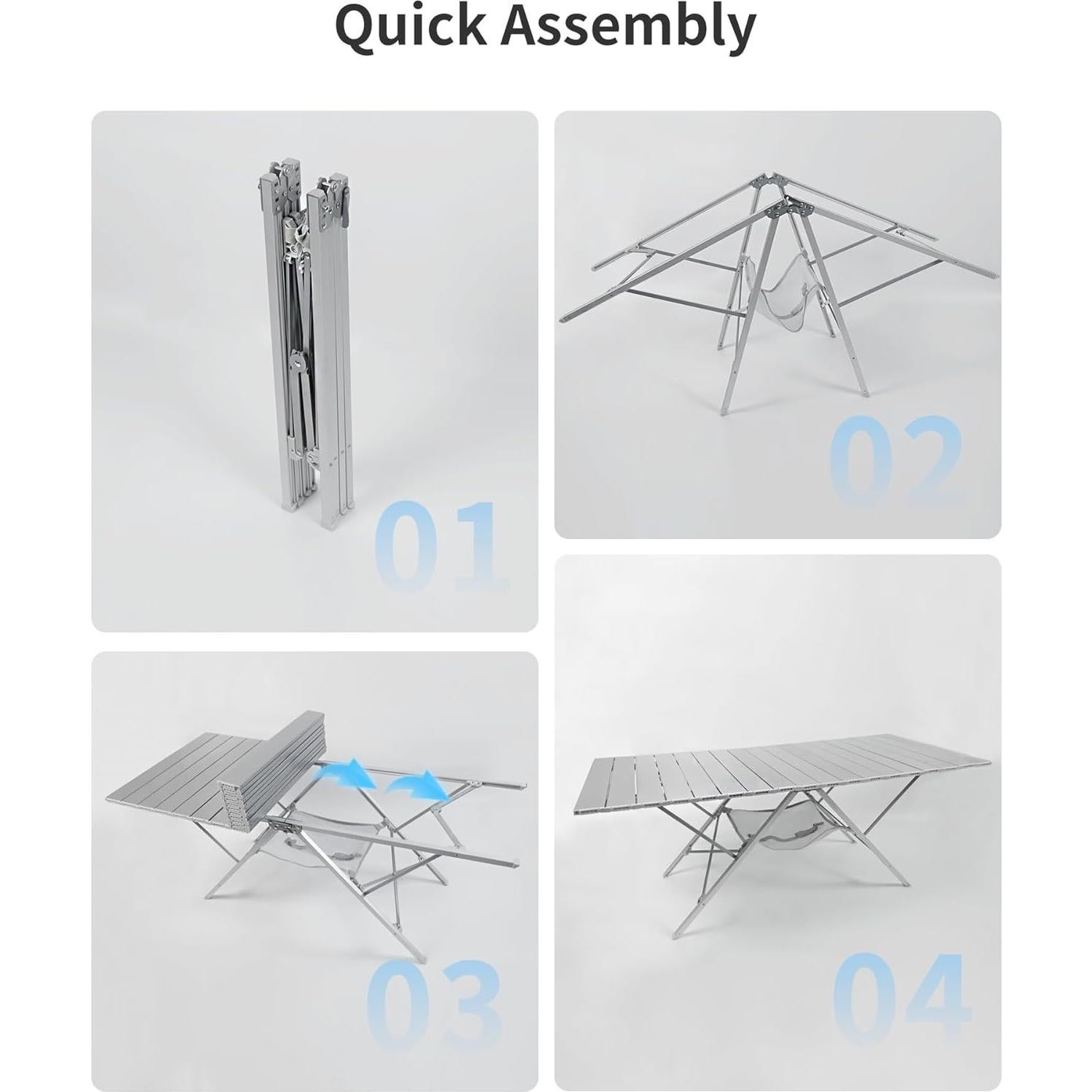 Mesa de Camping Plegable ONEFOREST OF-OW1, 114.6x50cm, Aluminio