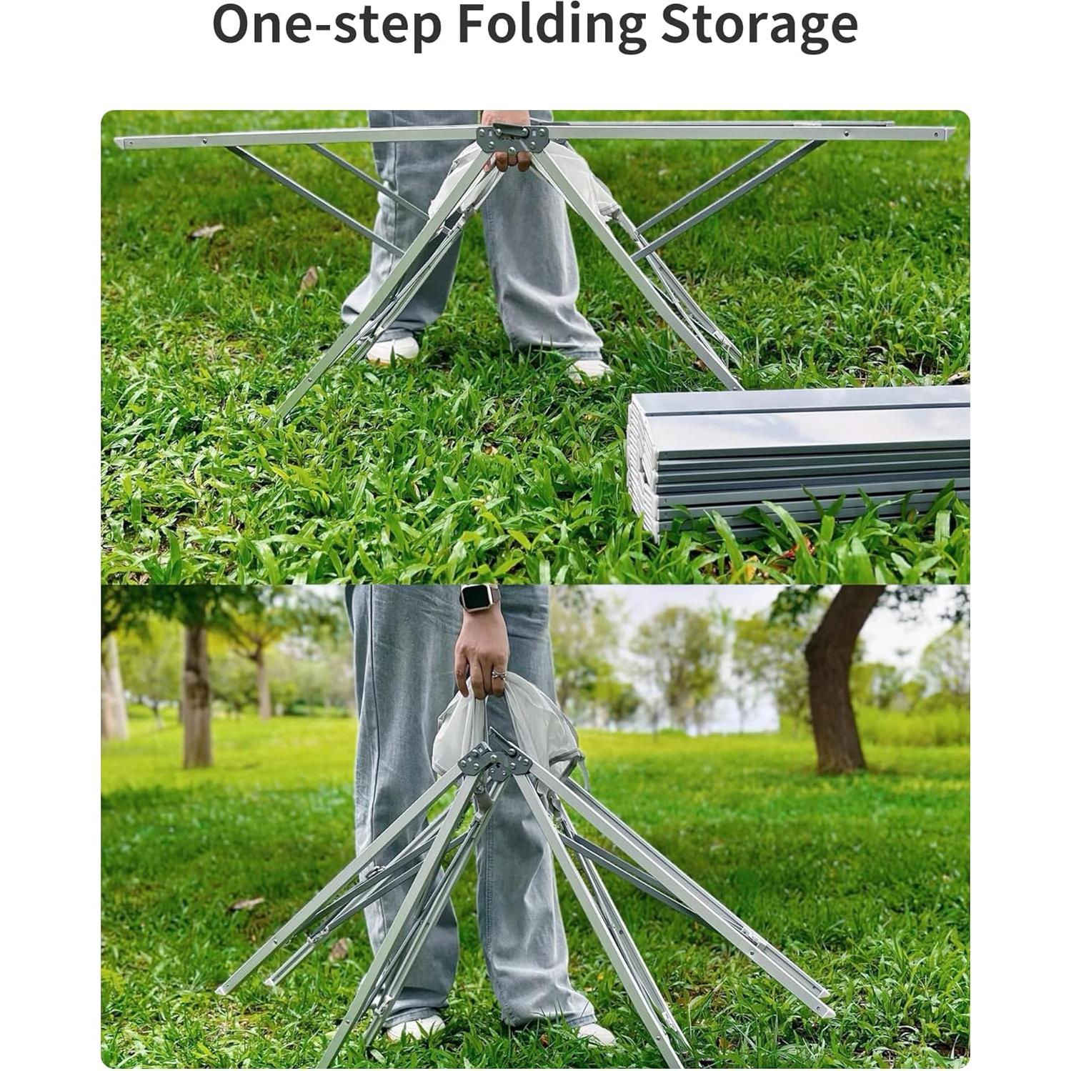 Mesa de Camping Plegable ONEFOREST OF-OW1, 114.6x50cm, Aluminio