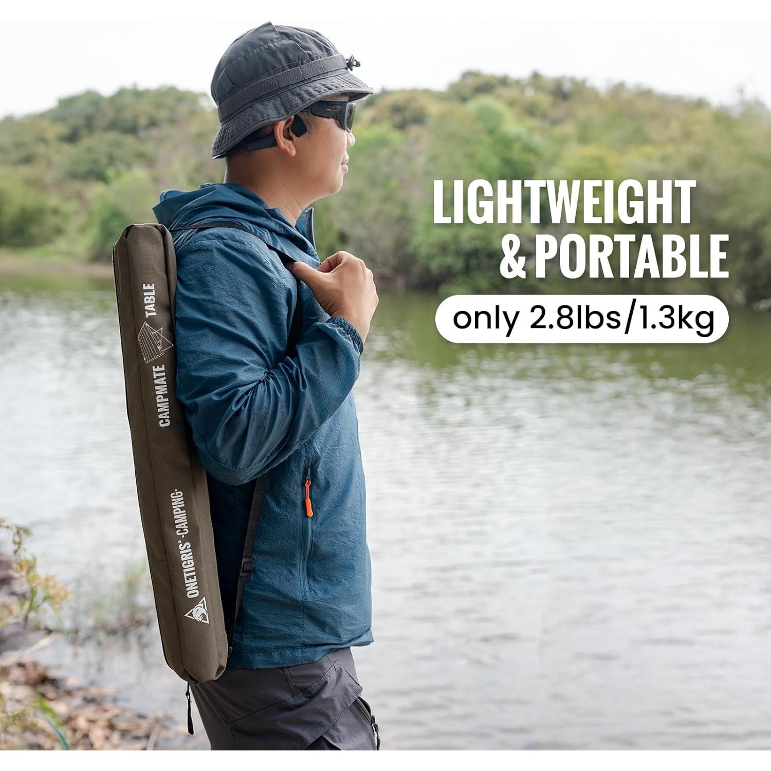 Mesa de Camping Plegable ONETIGRIS CAMPMATE Verde 56.8x42 cm