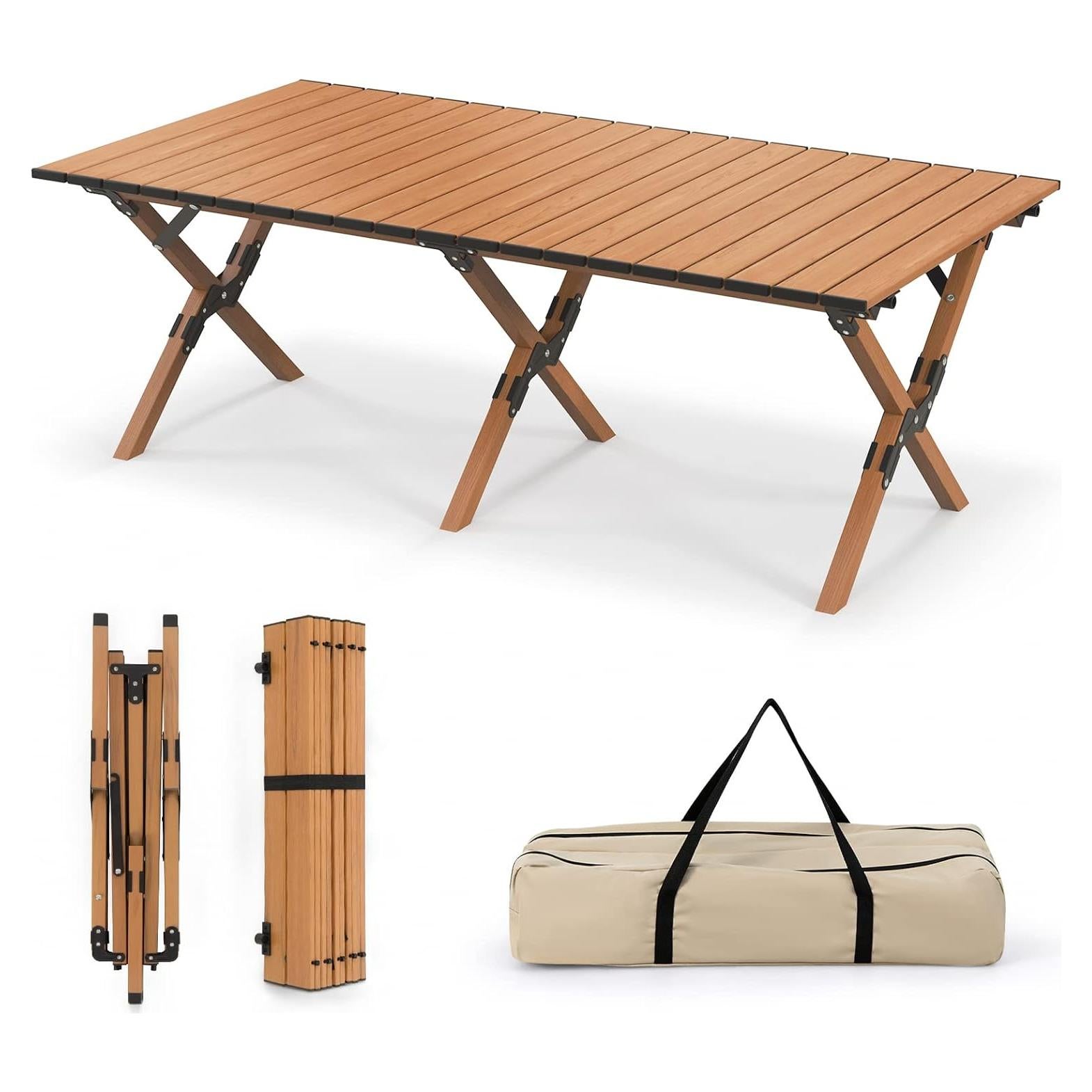 Mesa de Camping Plegable Giantex GX11005BN-PN Aluminio Natural