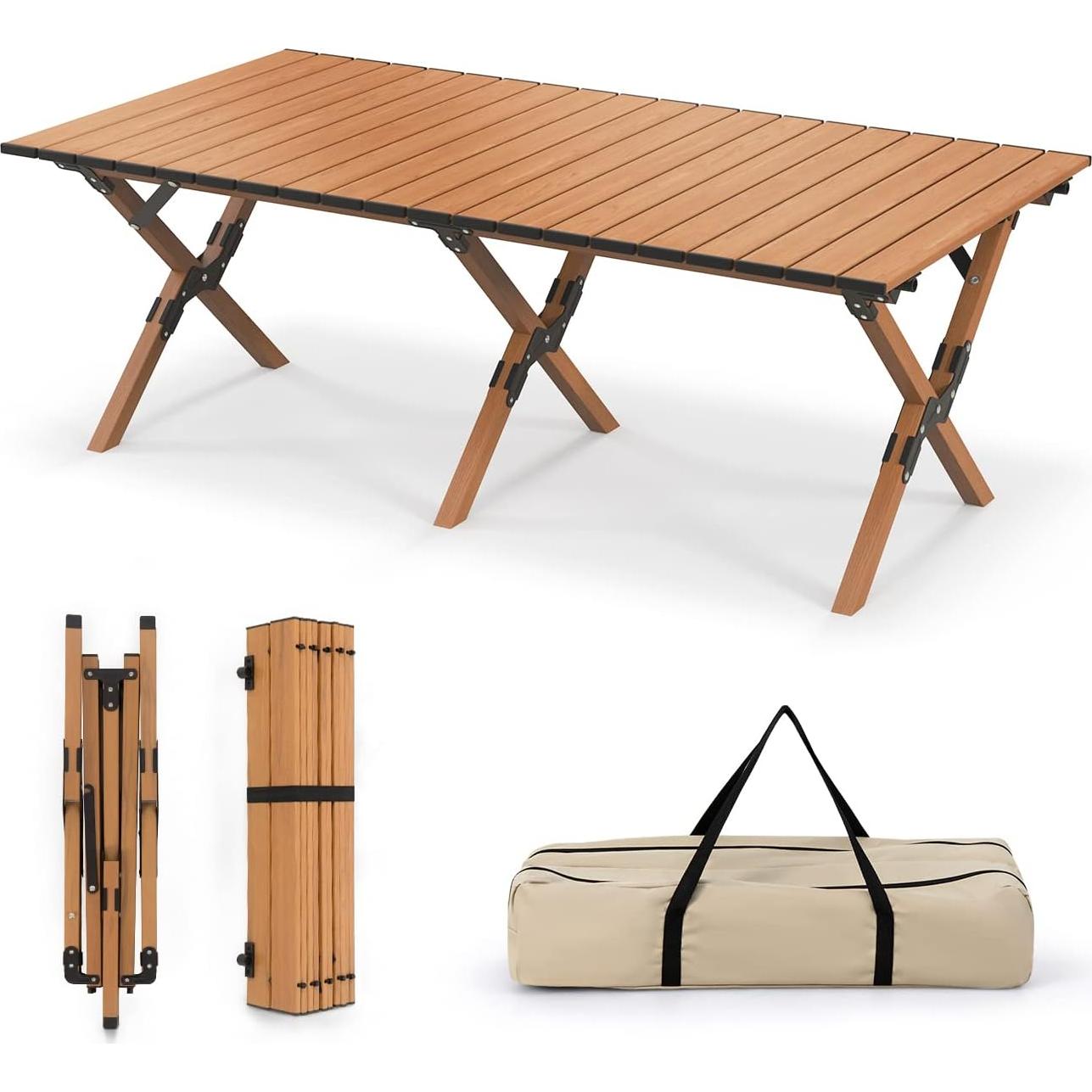 Mesa de Camping Plegable Giantex GX11005BN-PN Aluminio Natural