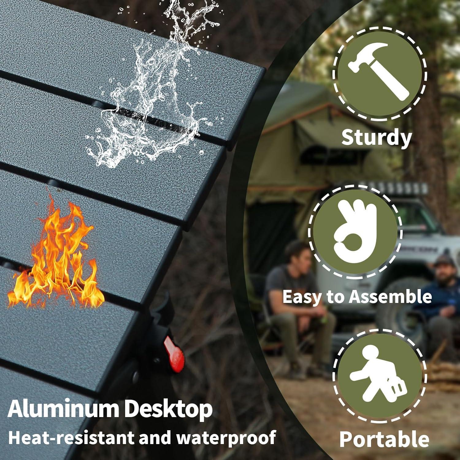 Mesa de Camping Plegable ARMOR CASTLE VF3007 50cm Negra